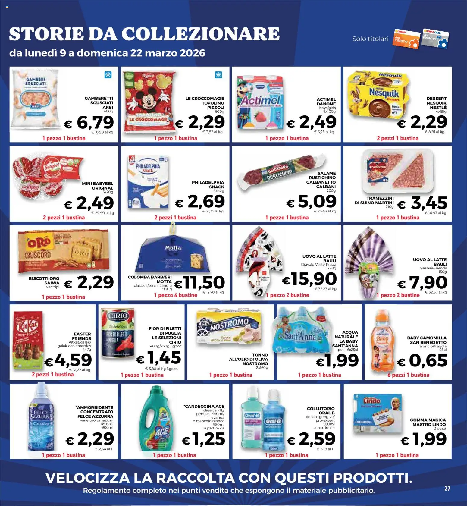 Volantino Conad del 11.03.2026 | Pagina: 27 | Prodotti: Salame, Suino, Acqua naturale, Tonno