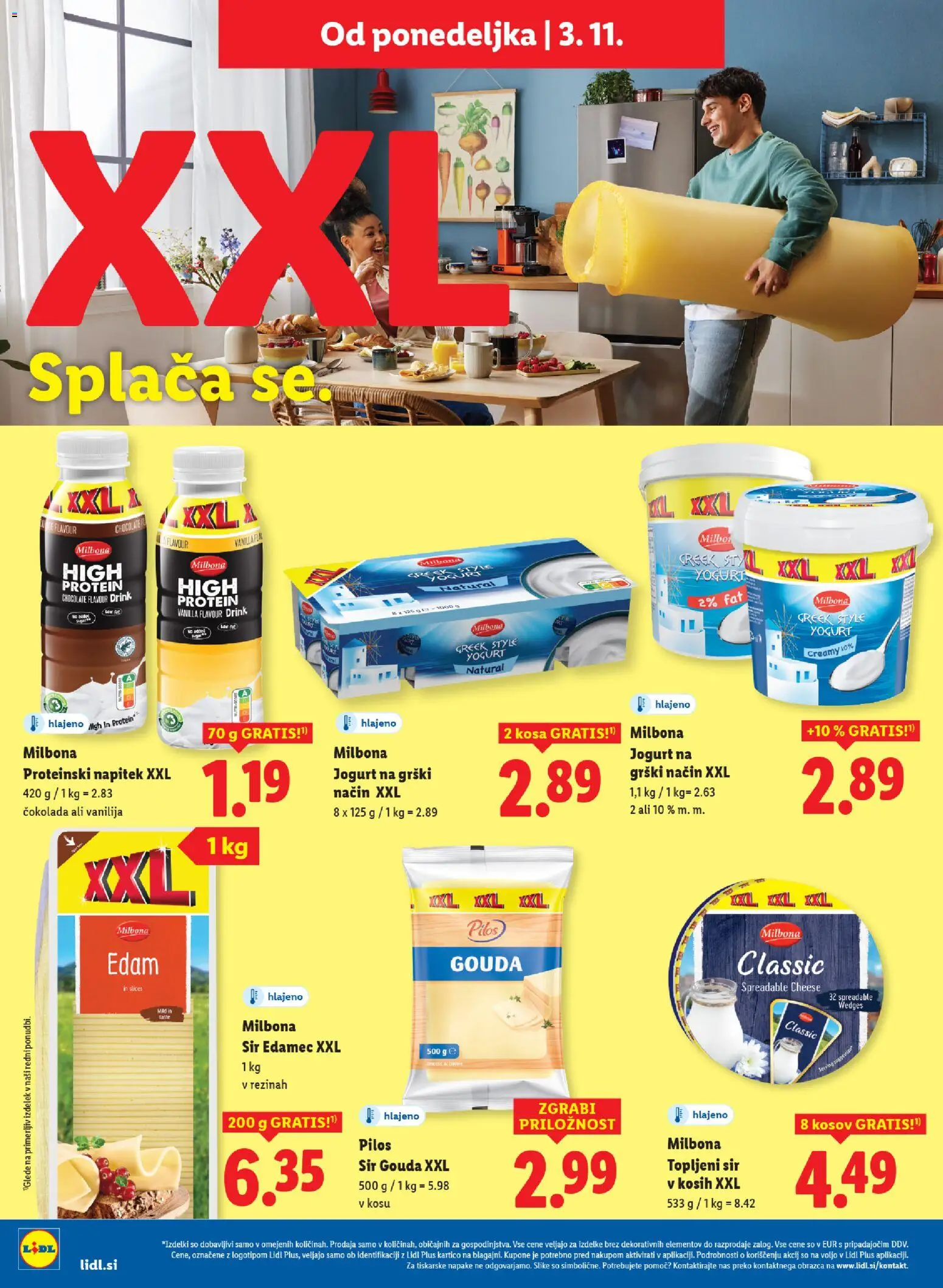 Novi Lidl katalog ponudbe – veljaven od 29.10.2025 | Stran: 40 | Izdelki: Edamec, Topljeni sir, Jogurt, Cokolada