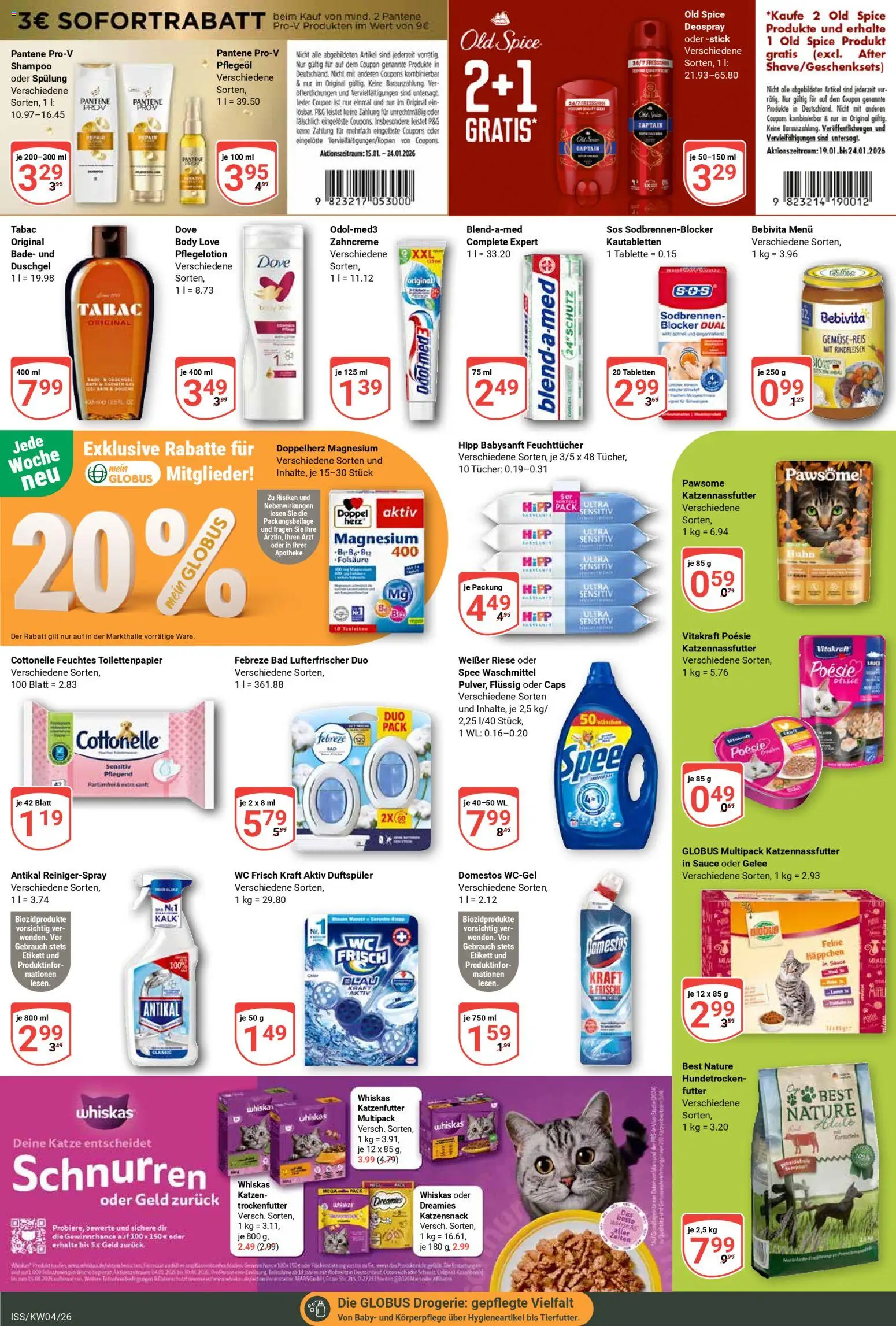Globus Prospekt 	 – gültig ab 19.01.2026 | Seite: 21 | Produkte: Spee, Waschmittel, Wc frisch, Feuchtes Toilettenpapier