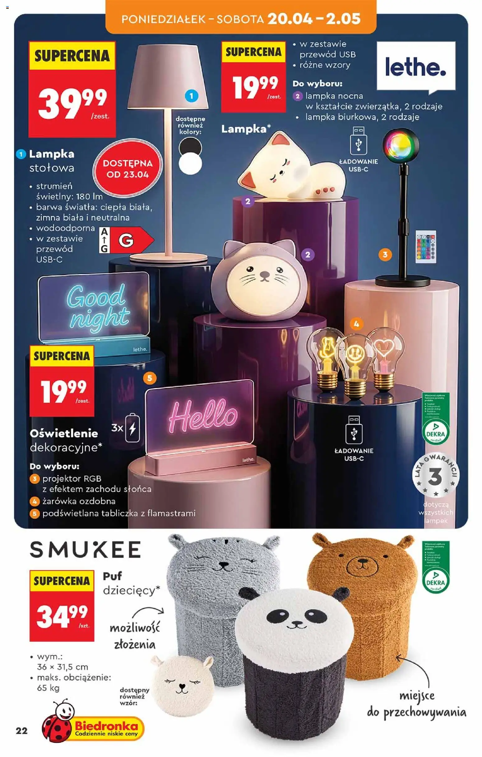 Biedronka gazetka - Hity i inspiracje od 18.04.2026 | Strona: 22 | Produkty: USB