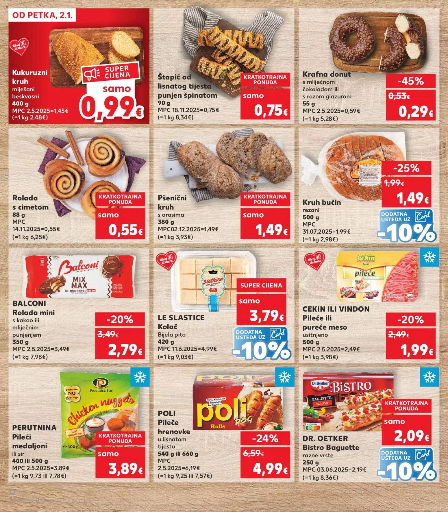 Kaufland katalog | vrijedi od 02.01.2026 | Stranica: 12 | Proizvodi: Sir, Kruh, Pita, Kakao
