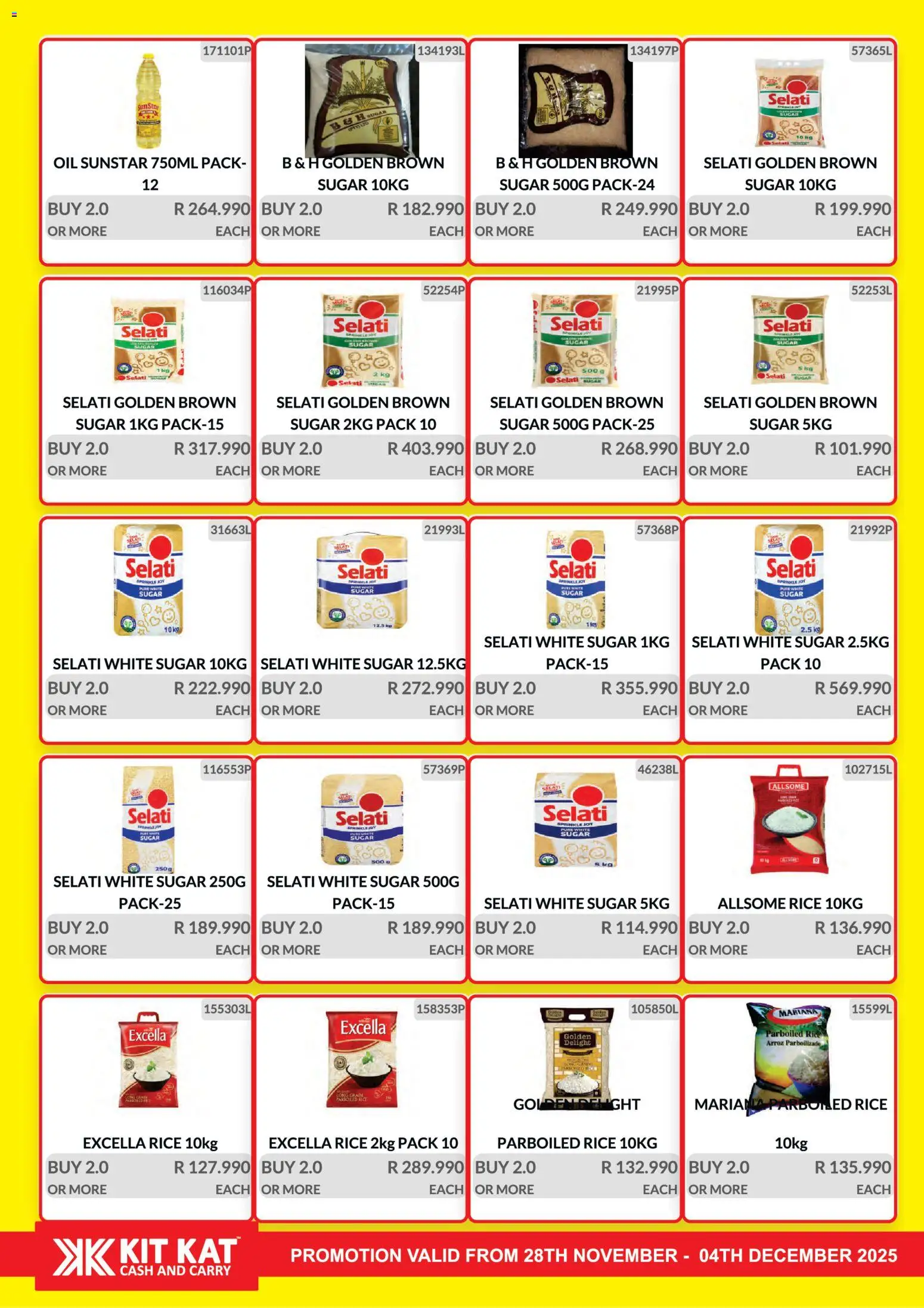 New KIT KAT Cash & Carry catalogue – valid from 28.11.2025 | Page: 9 | Products: Oil, Rice, Sugar