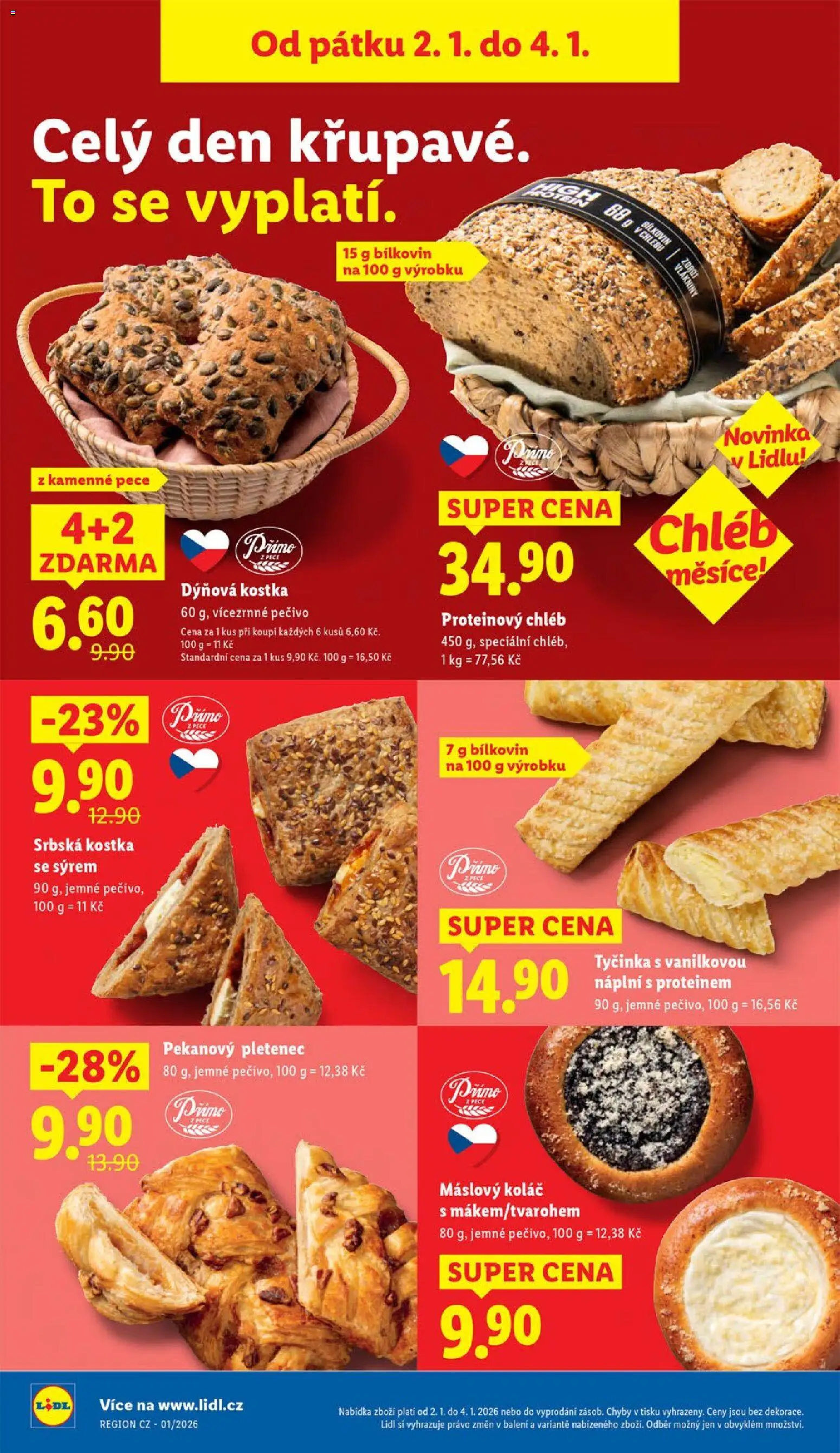 Lidl leták od 02.01.2026 | Strana: 10 | Produkty: Chléb, Pečivo, Proteinový chléb