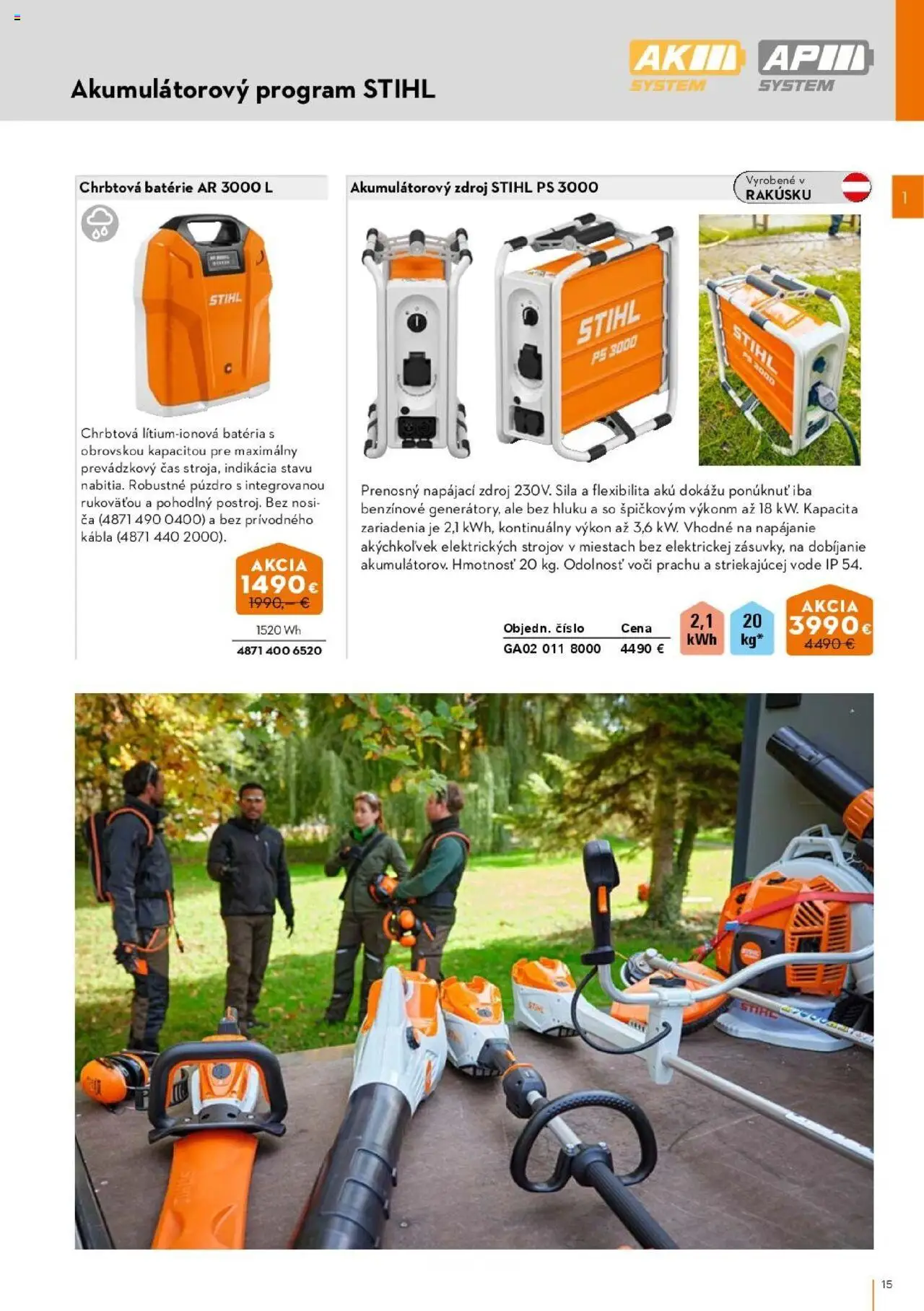 Nové STIHL akcie – leták je platný od 01.04.2025 | Strana: 15 | Produkty: Aku, Batéria, Puzdro