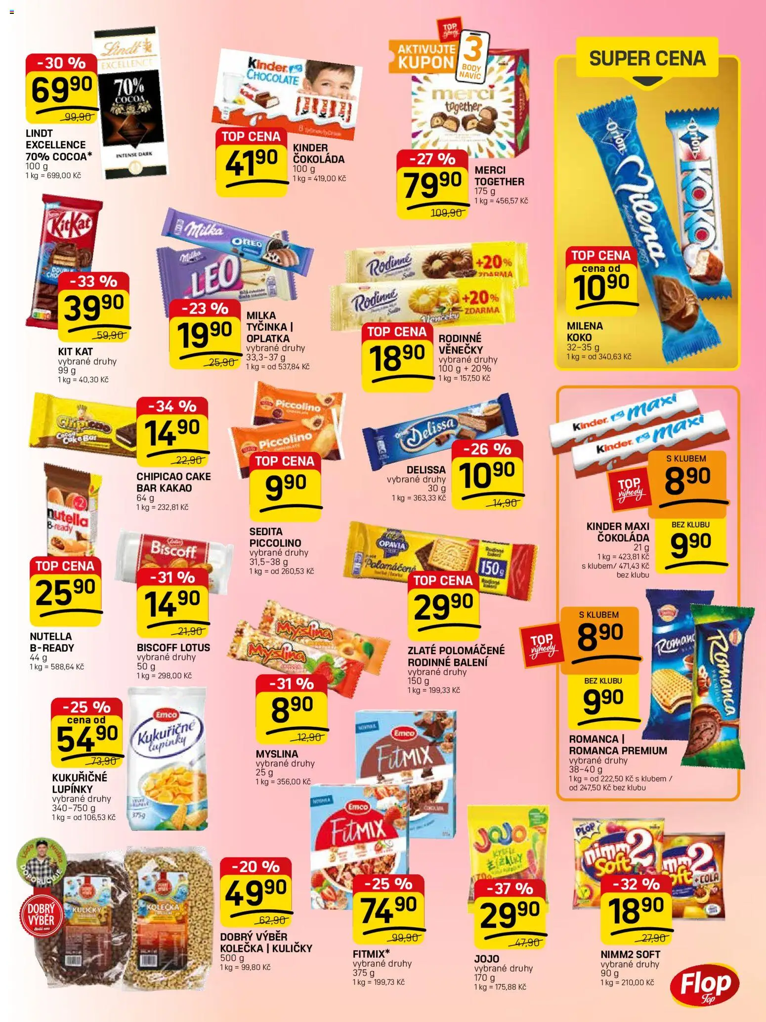 Flop leták - FlopTop od 15.04.2026 | Strana: 9 | Produkty: Jojo, Lindt, Merci, Nutella