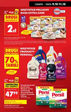 Pogląd oferty "Proszek do prania Persil color, 80 prań, 4,4 kg lub Proszek do prania Persil Expert, 72 prania, 3,96 kg, Proszek do prania Persil color, 80 prań, 4,4 kg lub Proszek do prania Persil Expert, 72 prania, 3,96 kg" - ważna od 09.10.2025 | Strona: 19 | Produkty: Pieluchy Dada, Persil, Pieluchomajtki, Proszek do prania Persil