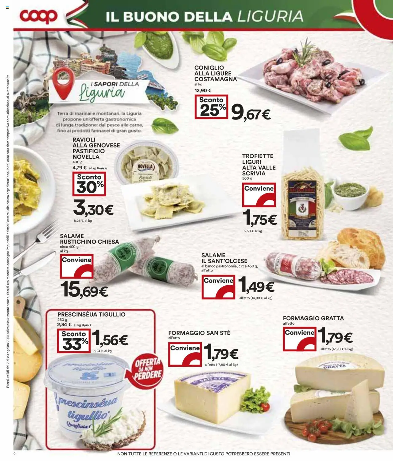 Volantino COOP del 07.08.2025 | Pagina: 6 | Prodotti: Salame, Formaggio, Ravioli, Terra