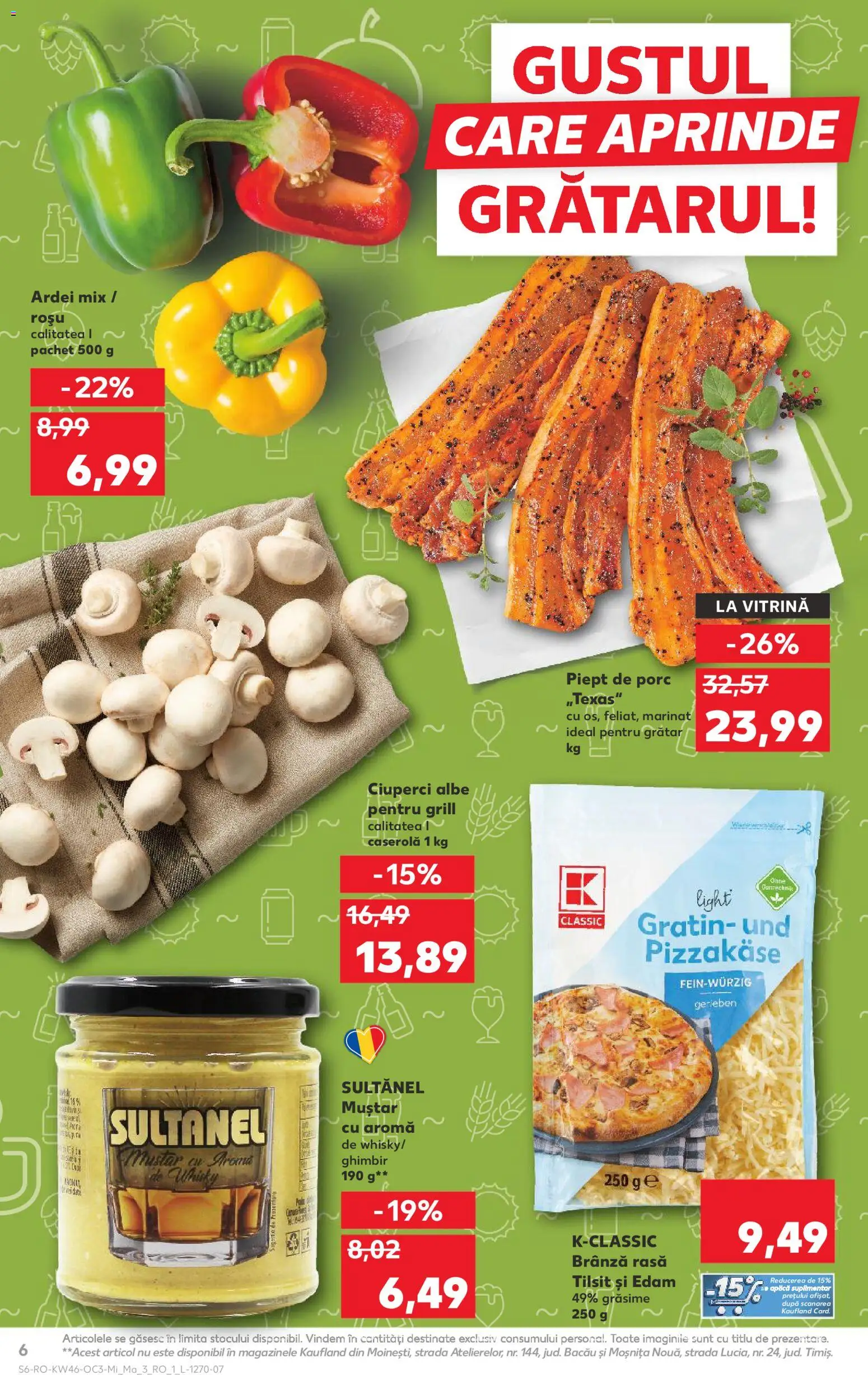 Noul catalog Kaufland – valabil de la 12.11.2025 | Pagină: 6 | Produse: Grill, Ciuperci, Ardei, Brânză