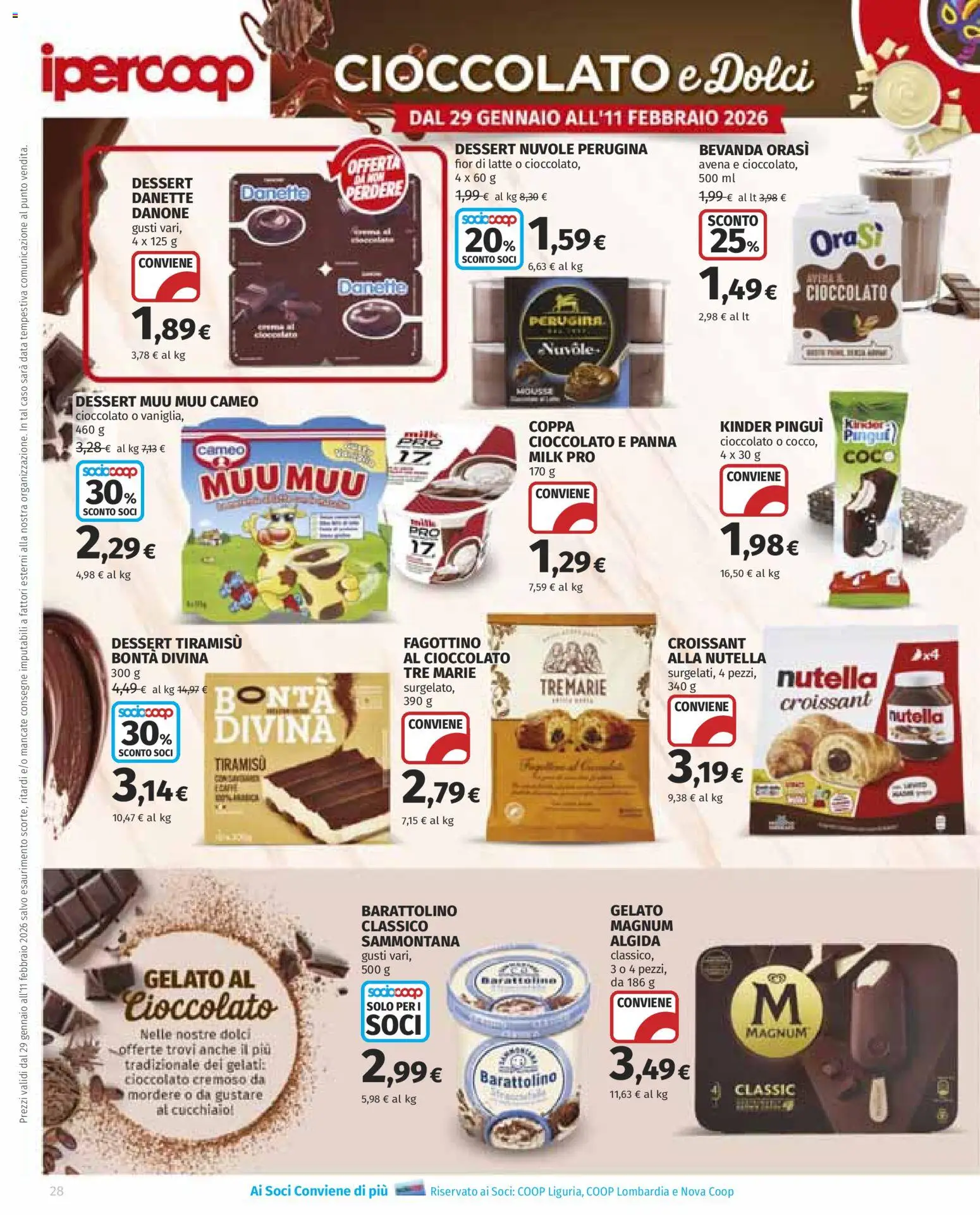 Volantino Ipercoop del 29.01.2026 | Pagina: 28 | Prodotti: Cioccolato, Panna, Latte, Data
