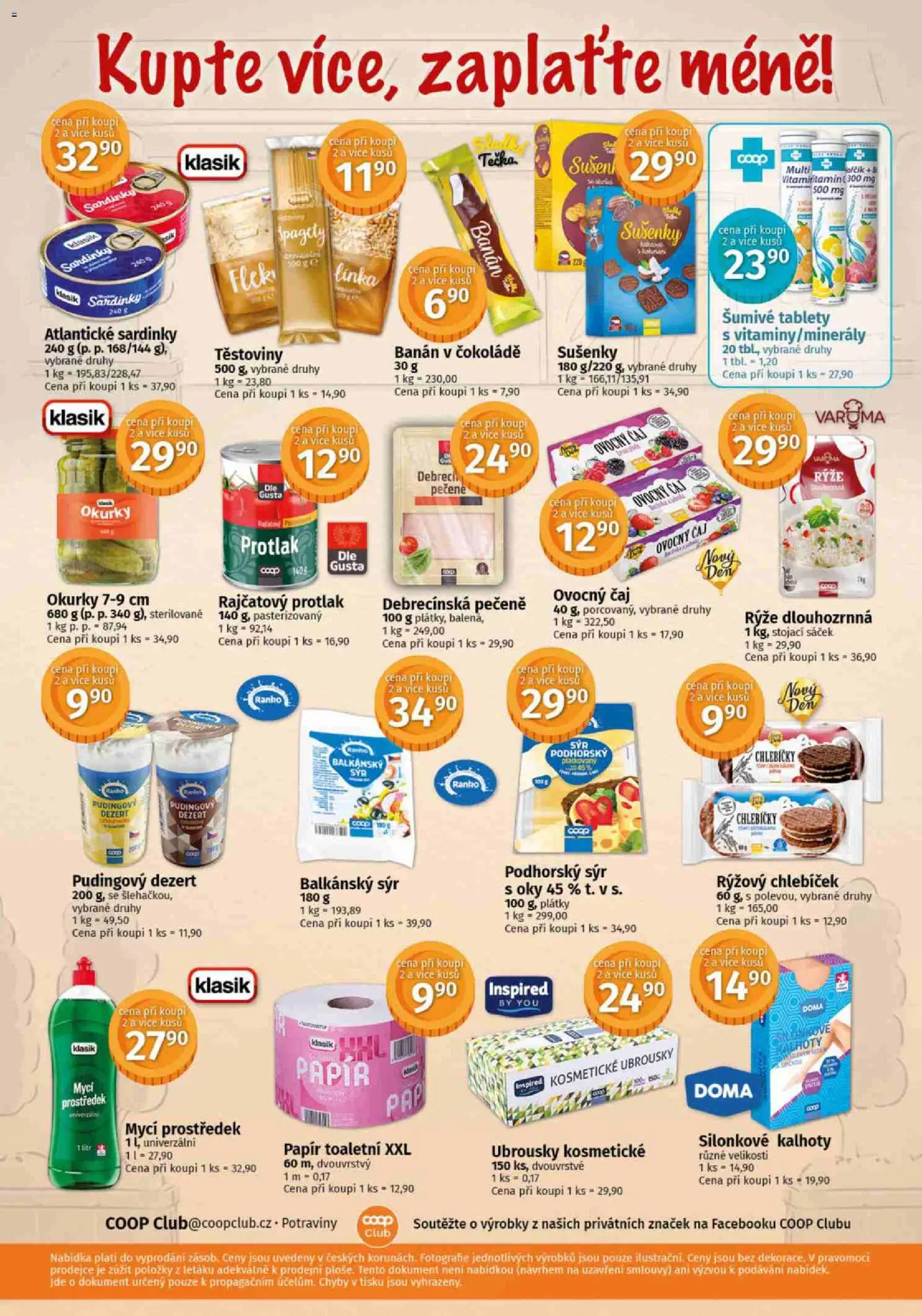 Konzum leták od 02.01.2026 | Strana: 10 | Produkty: Ubrousky, Banán, Sardinky, Sáček