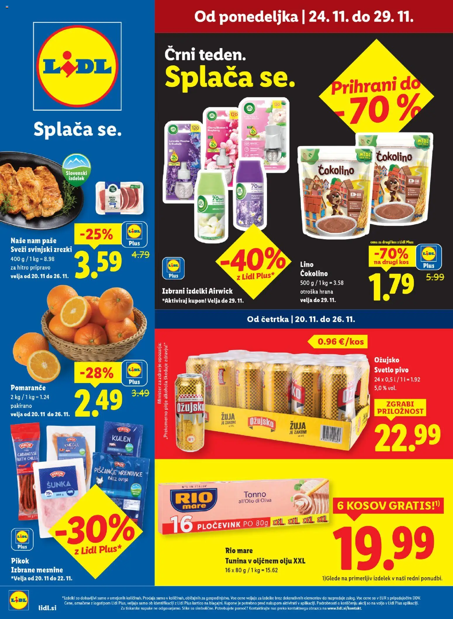 Novi Lidl katalog ponudbe – veljaven od 24.11.2025 | Stran: 1 | Izdelki: Kos, Sunka, Pivo, Pomarance