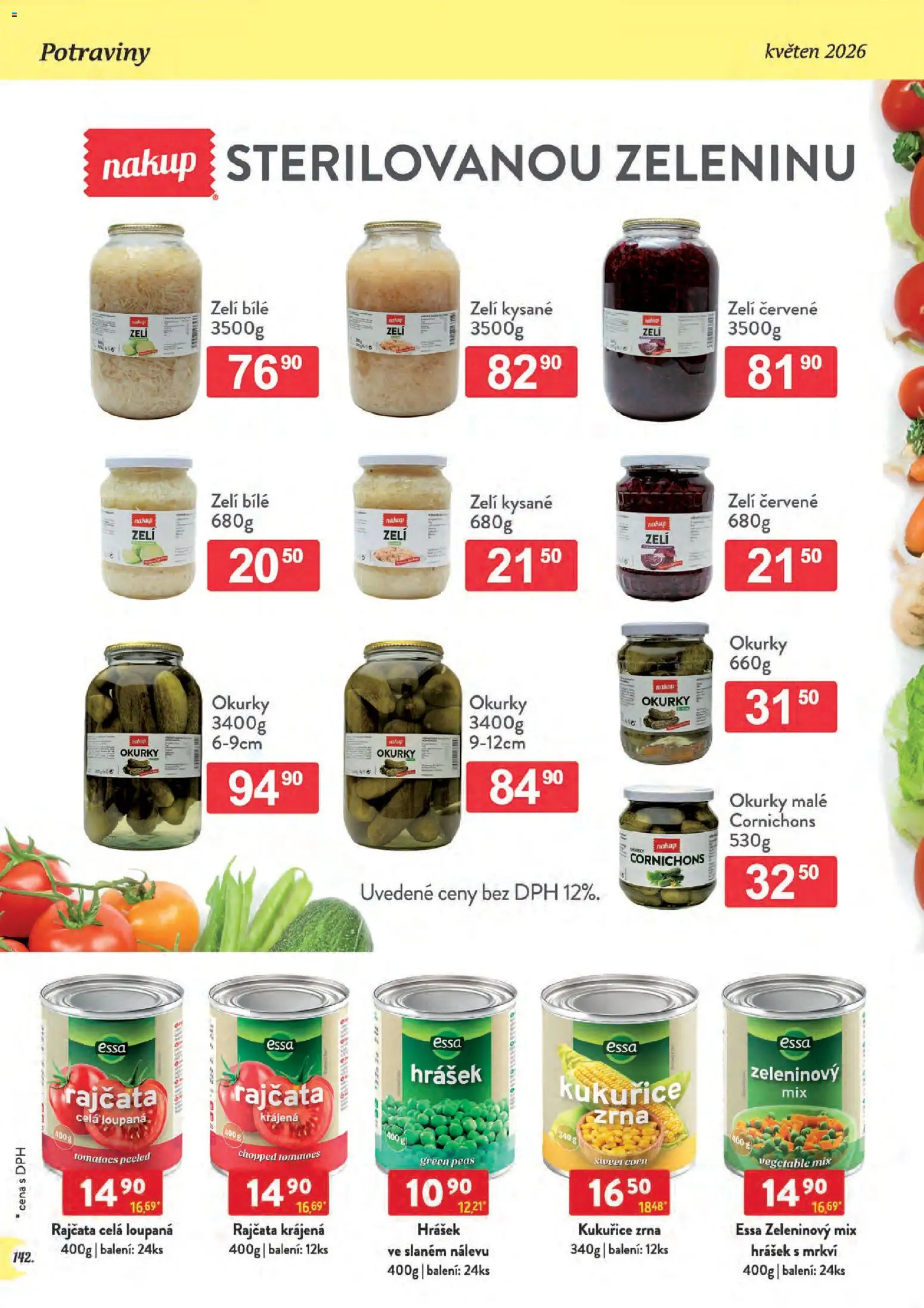 Astur & Qanto leták - Velkoobchod 05/2026 od 01.05.2026 | Strana: 142 | Produkty: Rajčata, Zelí, Hrášek, Kysané zelí