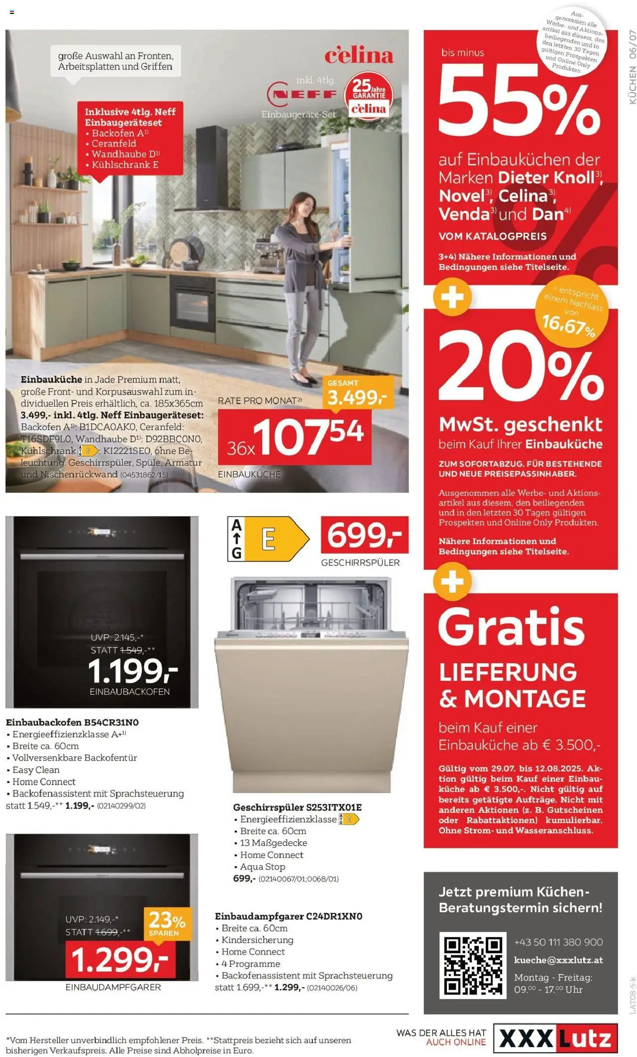 XXXLutz  Küchen Nolte gültig ab 29.07.2025 | Seite: 7 | Produkte: Uhr, Kühlschrank, Geschirrspüler