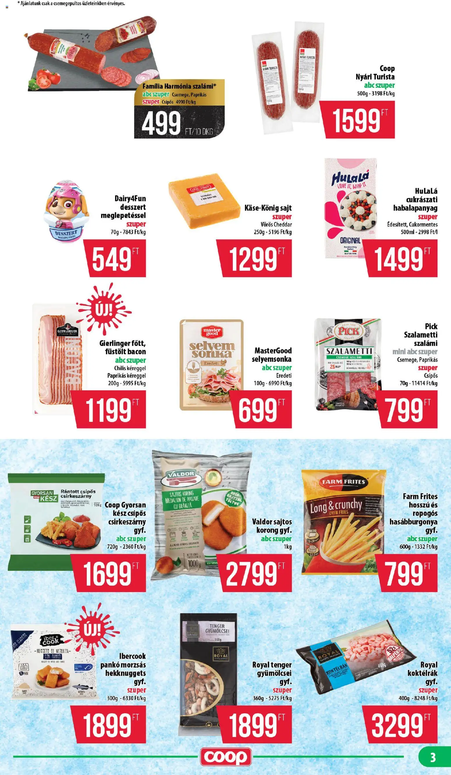 COOP akciós ujság - amely érvényes a következő dátumtól: 11.12.2025 | Oldal: 3 | Termékek: Hús, Sajt, Cheddar, Hasábburgonya
