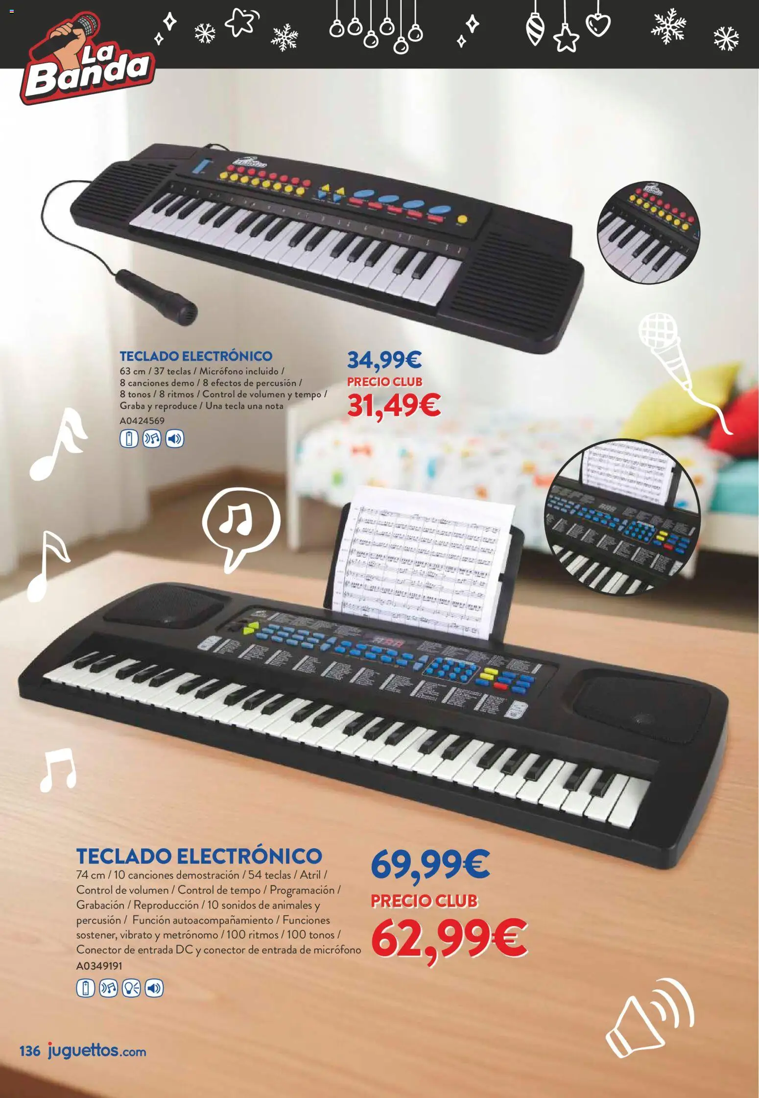 Juguettos catálogo Navidad │ válido desde el 27.10.2025 | Página: 136 | Productos: Teclado, Conector, Micrófono