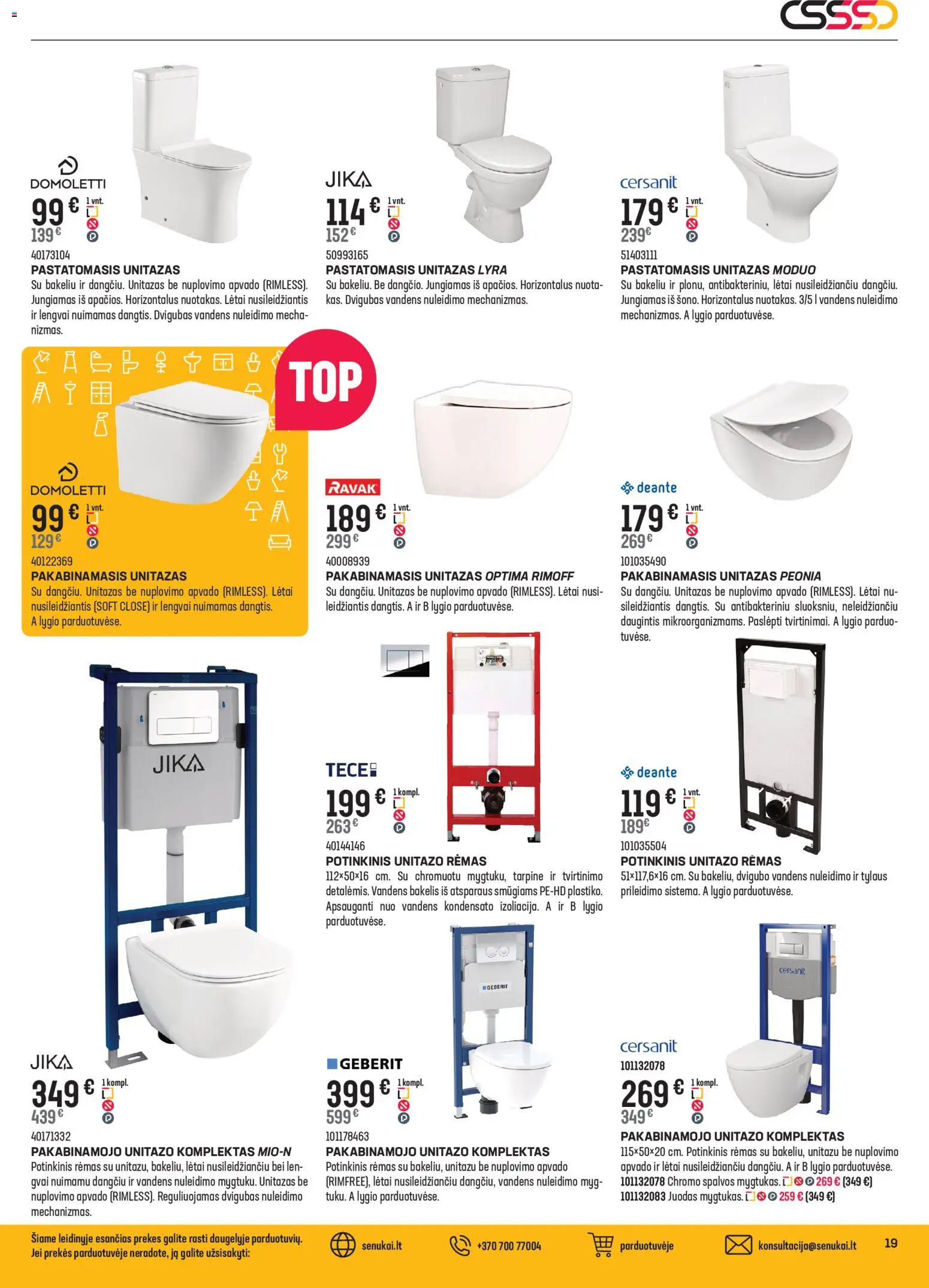 Senukai akcijos nuo 12.11.2025 | Puslapis: 19 | Prekių: Unitazas