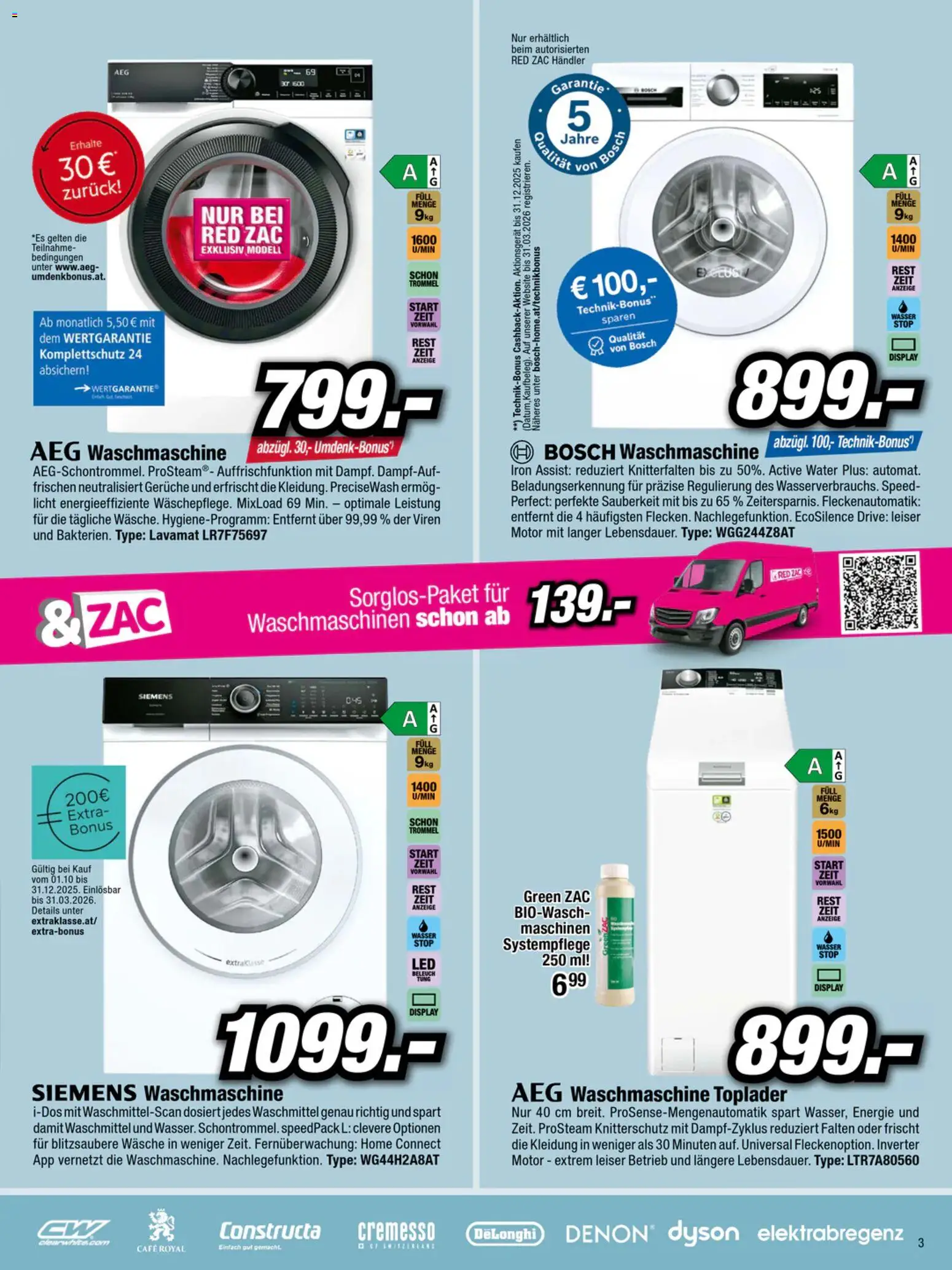 RED ZAC Wien gültig ab 27.10.2025 | Seite: 3 | Produkte: Wasser, Waschmaschine, Waschmittel