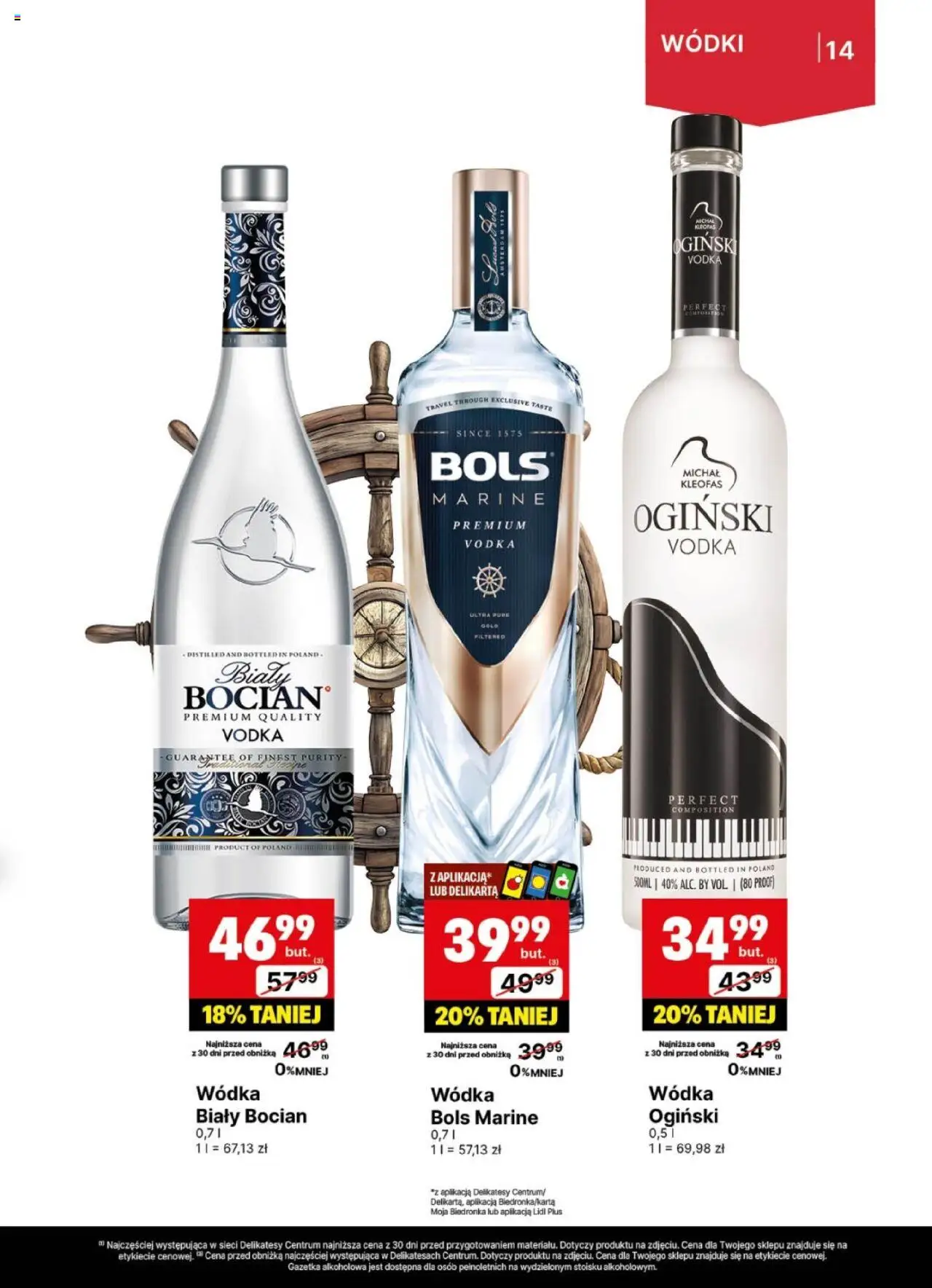 Delikatesy Centrum Gazetka - DeliBarek od 21.07.2025 | Strona: 14 | Produkty: Ogiński, Delikatesy, Vodka, Wódka