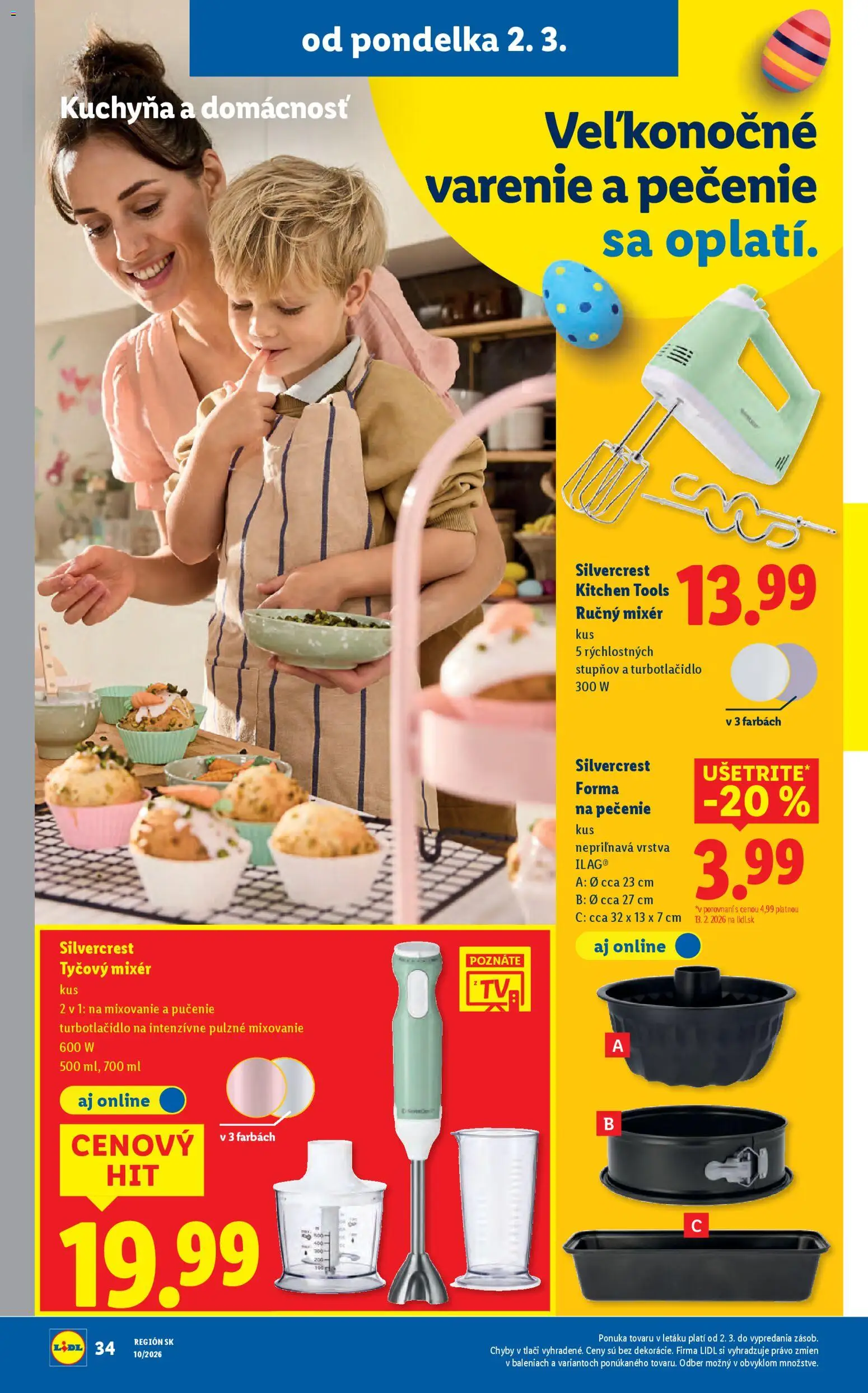 Nové Lidl akcie – leták je platný od 02.03.2026 | Strana: 50 | Produkty: Kuchyňa, Ručný mixér, Mixér, Tyčový mixér