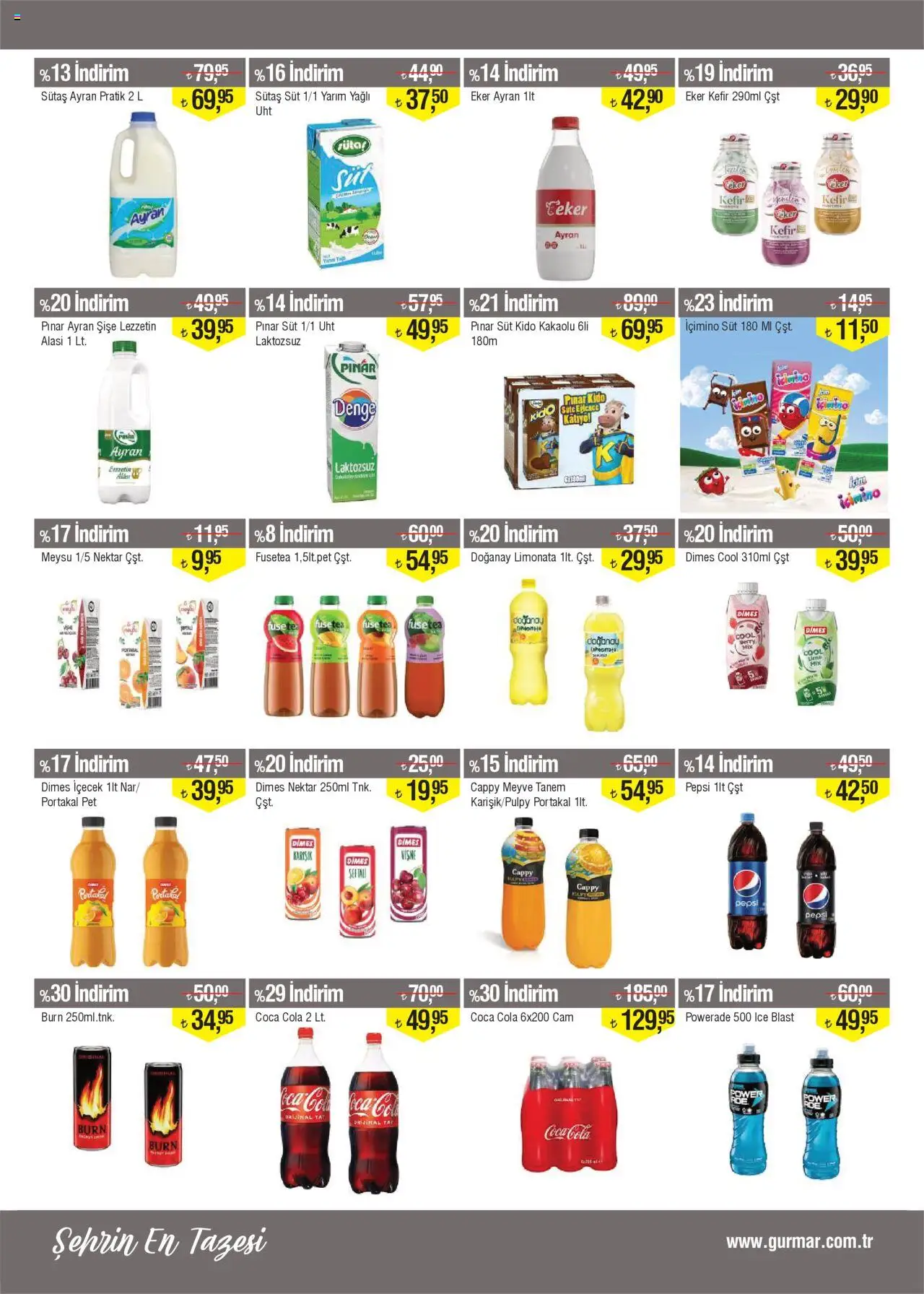 Gürmar Katalog - 16.09.2025 tarihinden itibaren geçerlidir | Sayfa: 11 | Ürünler: Limonata, Kefir, Portakal, Meyve