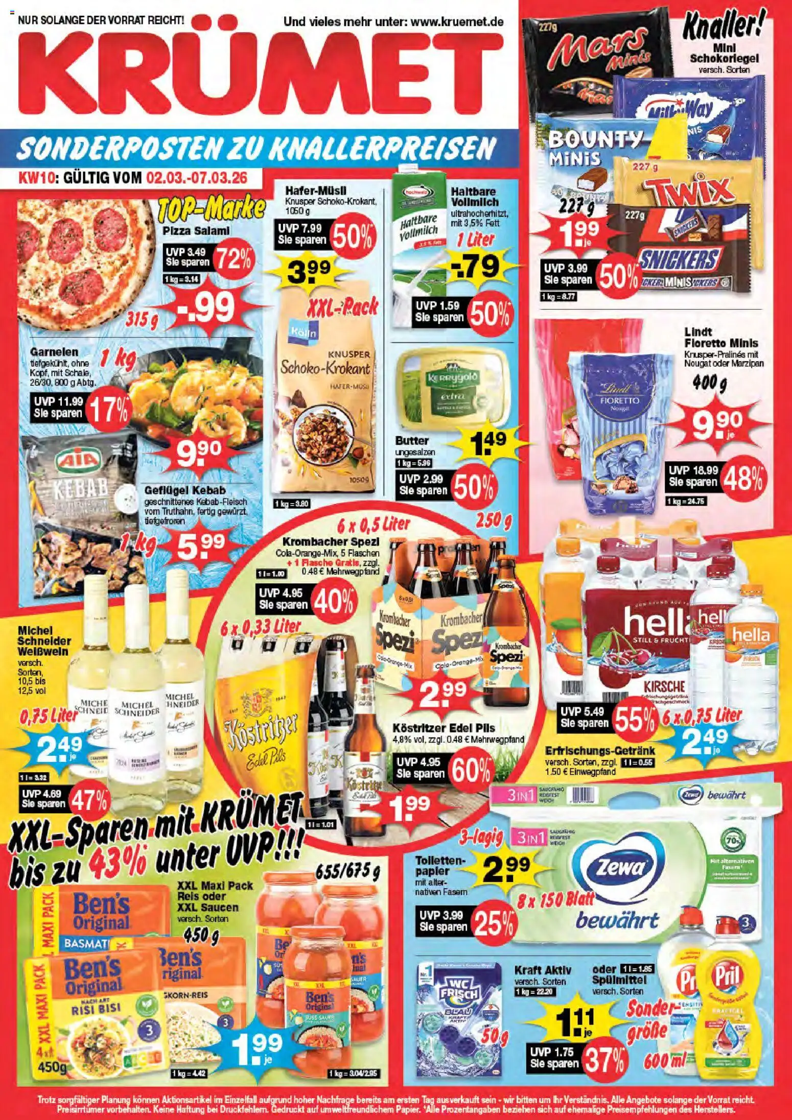KRÜMET Prospekt 	 – gültig ab 02.03.2026 | Seite: 1 | Produkte: Pils, Garnelen, Reis, Pril