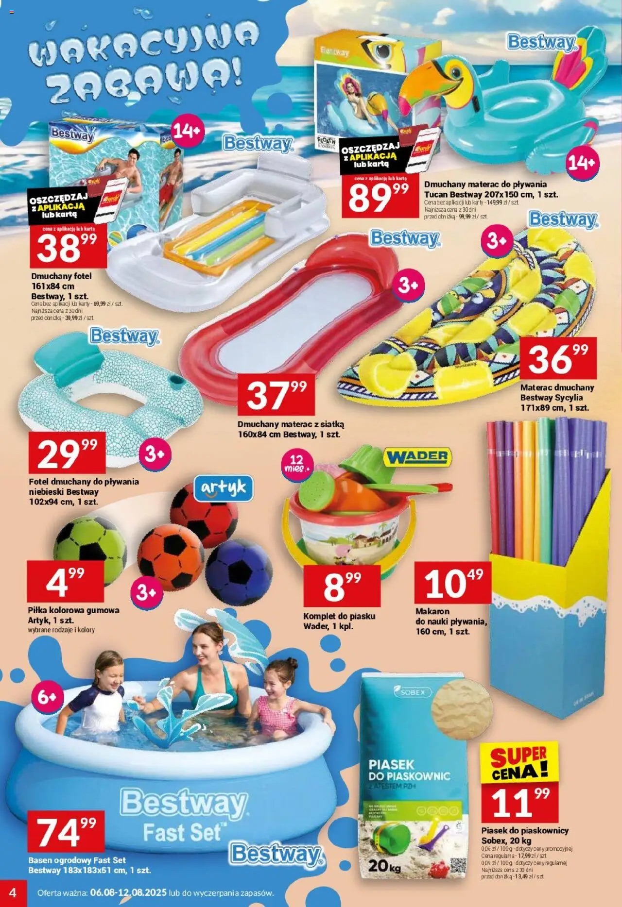 Twój Market Gazetka od 06.08.2025 | Strona: 4 | Produkty: Karta, Basen, Siatka, Makaron