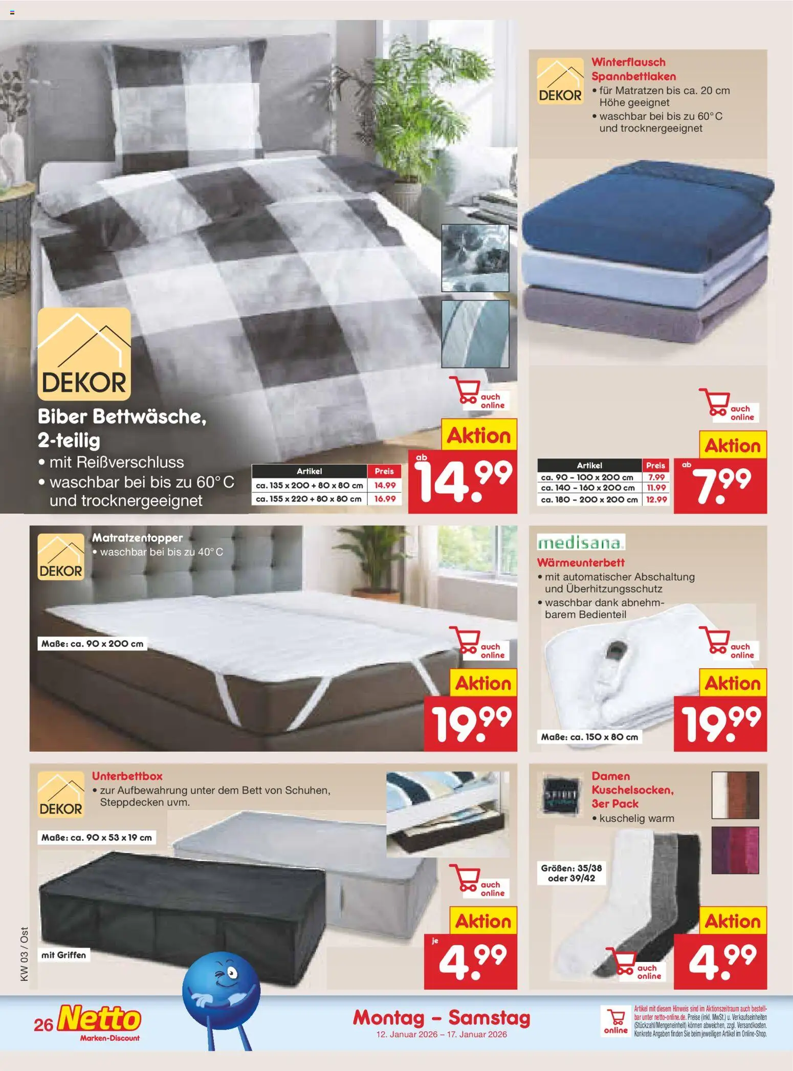 Netto Marken-Discount Prospekt 	 – gültig ab 12.01.2026 | Seite: 28 | Produkte: Bett