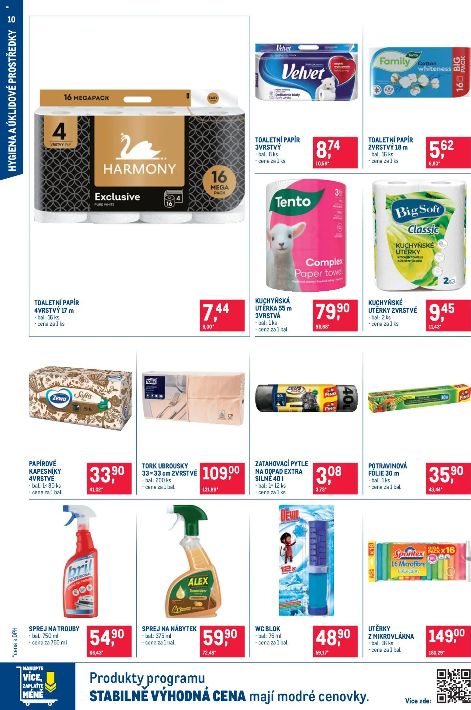 Makro leták - Spotřební zboží od 25.02.2026 | Strana: 10 | Produkty: Utěrky, Papírové kapesníky, Velvet, Nábytek