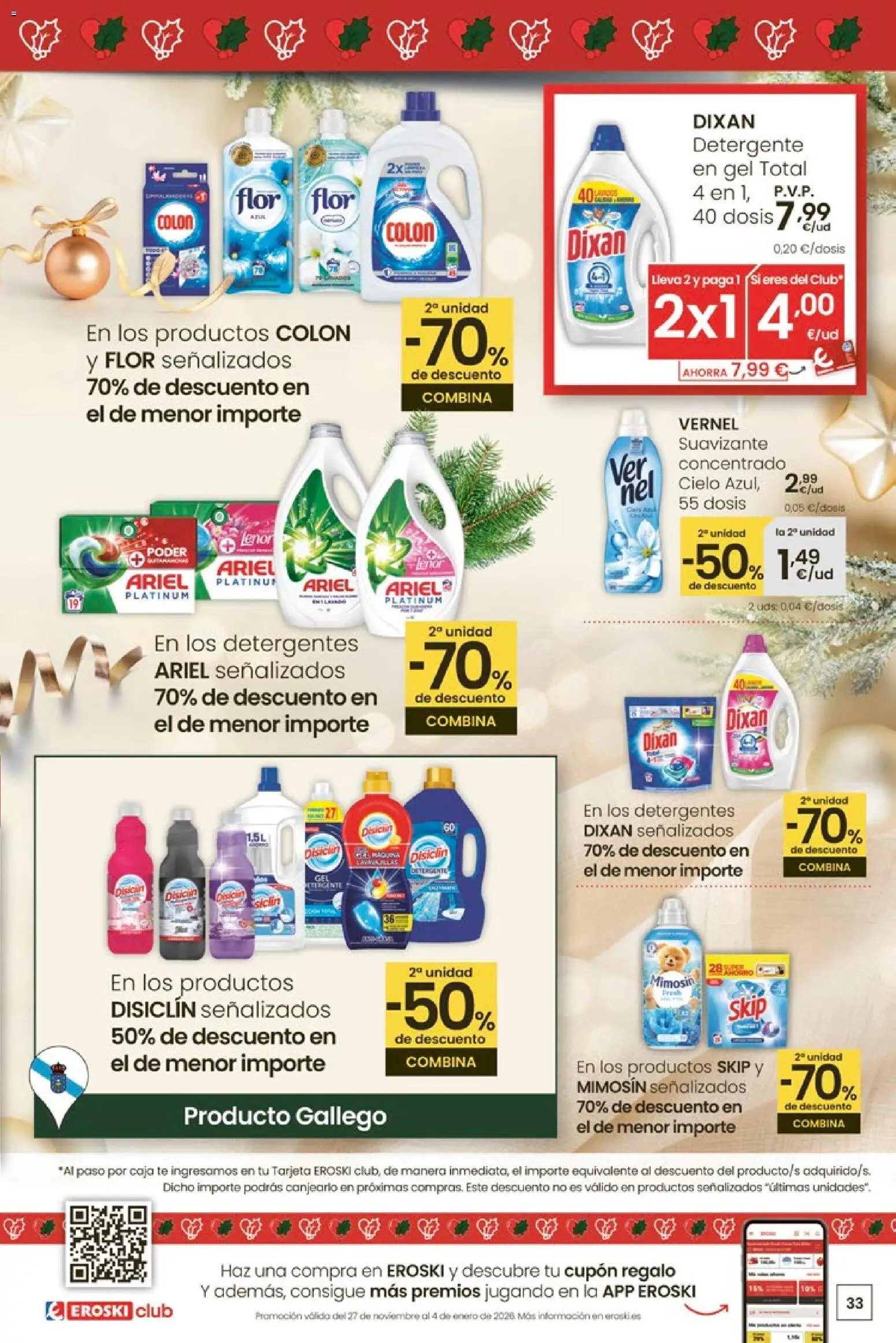 Eroski - Navidad  │ válido desde el 18.12.2025 | Página: 33 | Productos: Detergente, Té, Suavizante, Caja