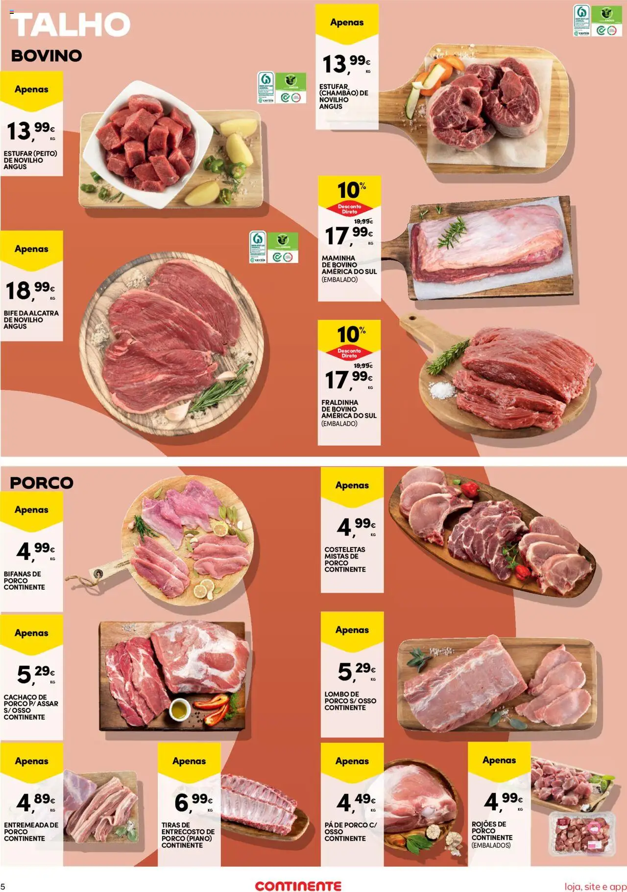 Continente Semanal Continente Bom Dia │ válido de 21.10.2025 | Página: 5 | Produtos: Lombo, Pá
