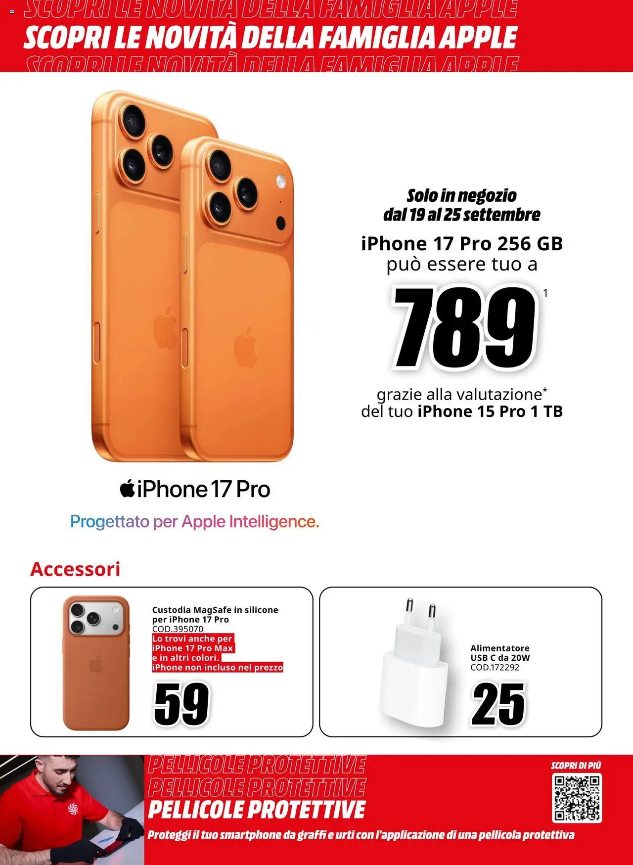 Volantino Media World del 22.09.2025 | Pagina: 2 | Prodotti: Iphone, USB, Silicone, Pellicola