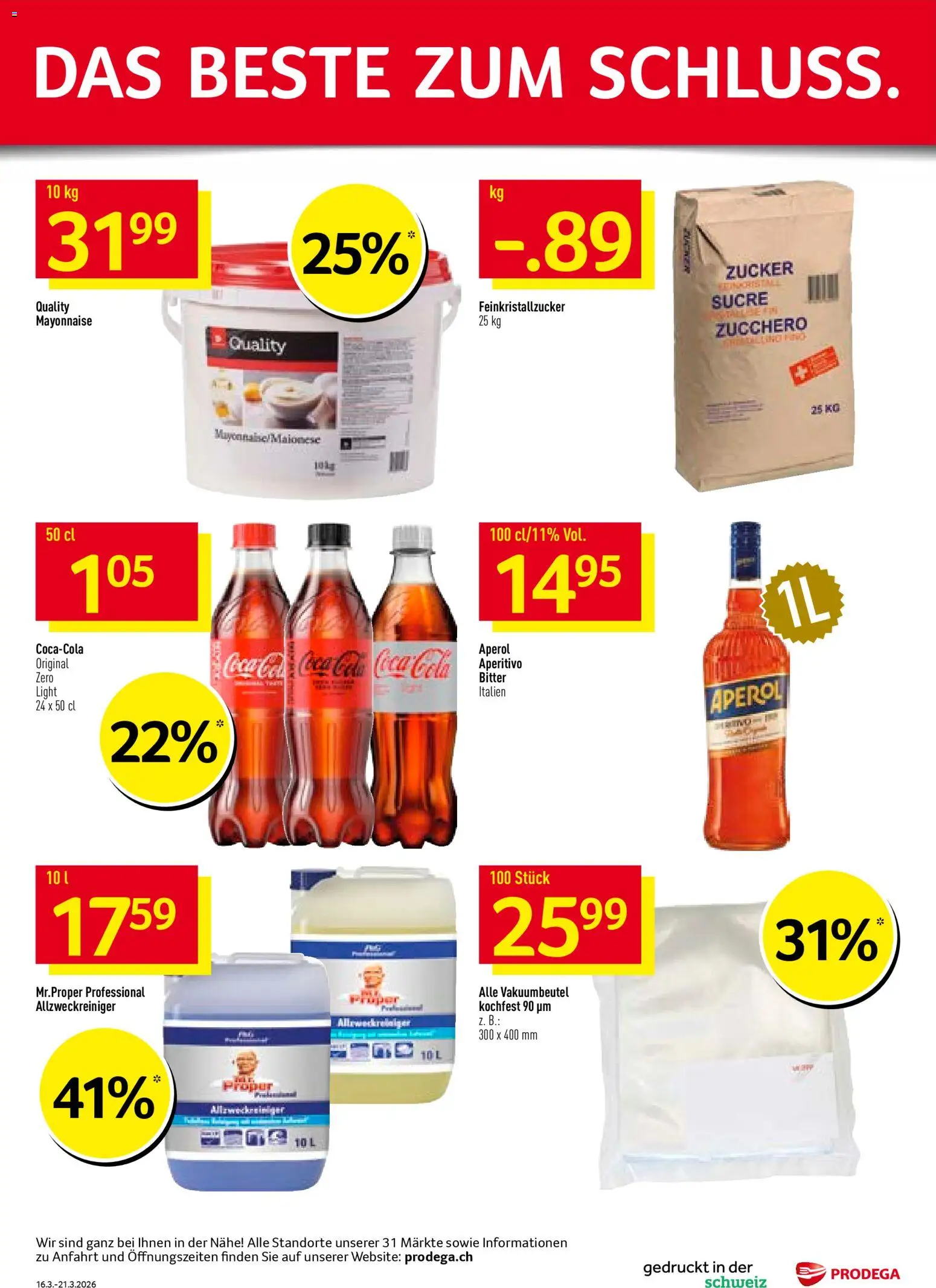 Prodega aktionen – gültig ab 16.03.2026 | Seite: 40 | Produkte: Coca Cola, Mayonnaise, Zucker
