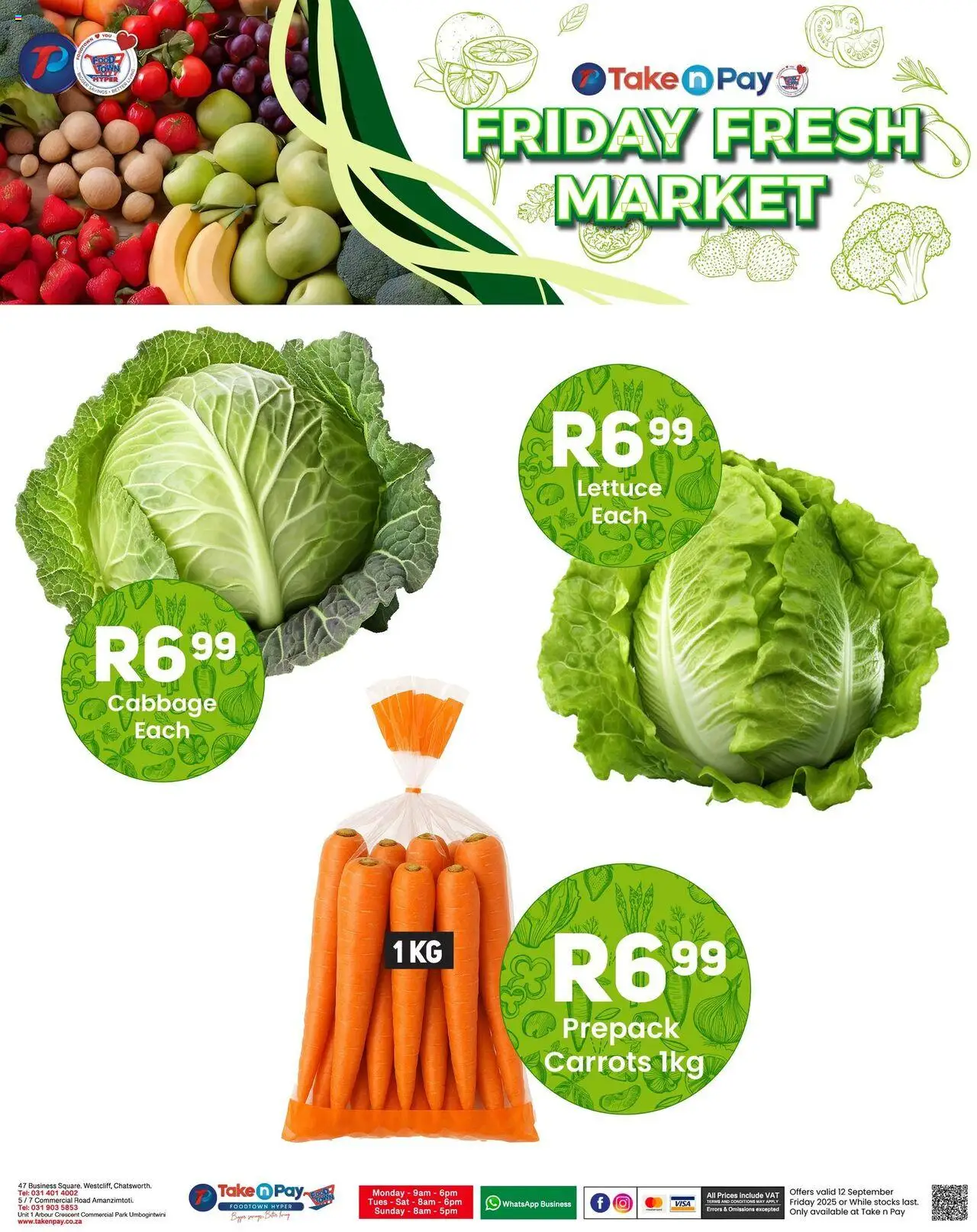 New Take n Pay catalogue – valid from 19.09.2025 | Page: 9 | Products: Carrots, Lettuce