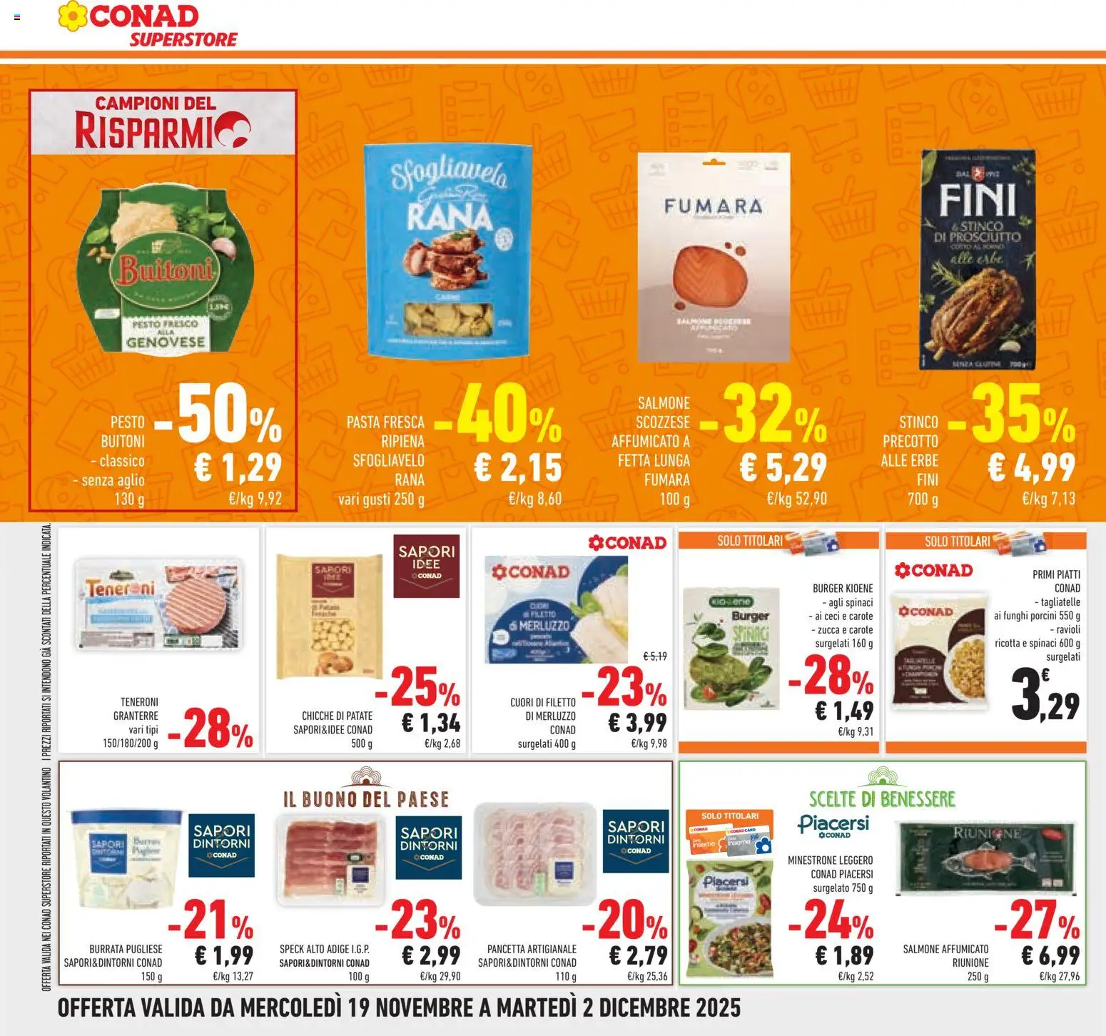 Volantino Conad del 19.11.2025 | Pagina: 24 | Prodotti: Ceci, Prosciutto, Pasta, Pesto