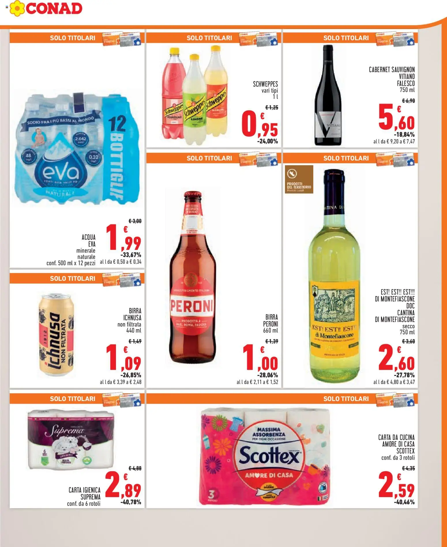 Volantino Conad del 04.02.2026 | Pagina: 7 | Prodotti: Carta igienica, Birra, Acqua, Limone
