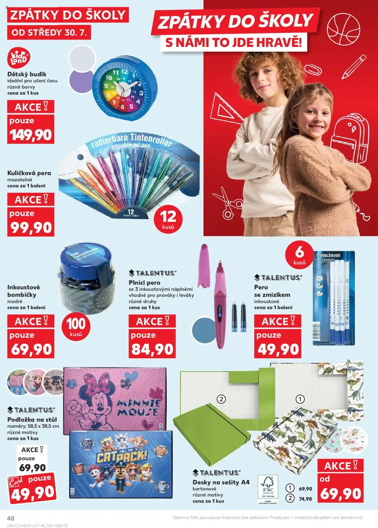 Kaufland leták - Plzeň Bory od 30.07.2025 | Strana: 48 | Produkty: Pero, Sešity, Notebook, Talentus