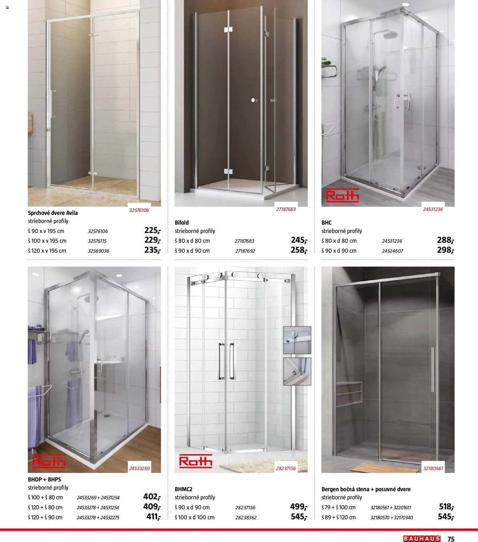 Nové Bauhaus akcie – leták je platný od 15.12.2025 | Strana: 75 | Produkty: Sprchové dvere, Dvere
