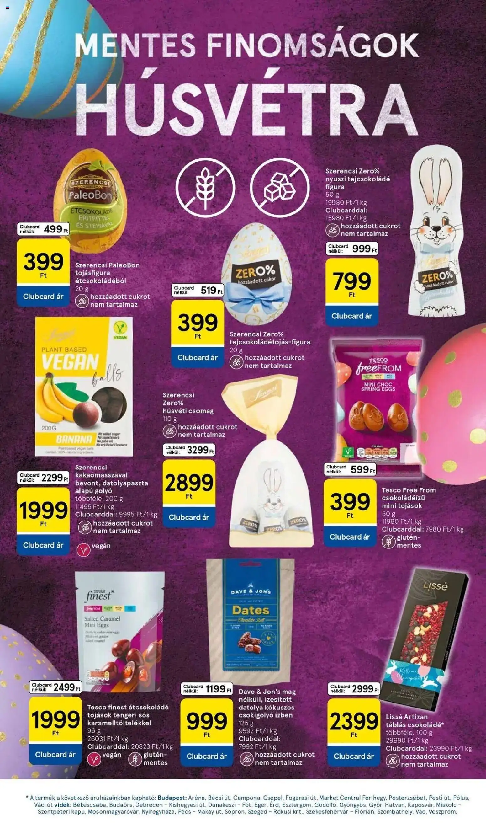 Tesco akciós ujság - amely érvényes a következő dátumtól: 26.03.2026 | Oldal: 11 | Termékek: Étcsokoládé, Tejcsokoládé, Vegán, Cukor