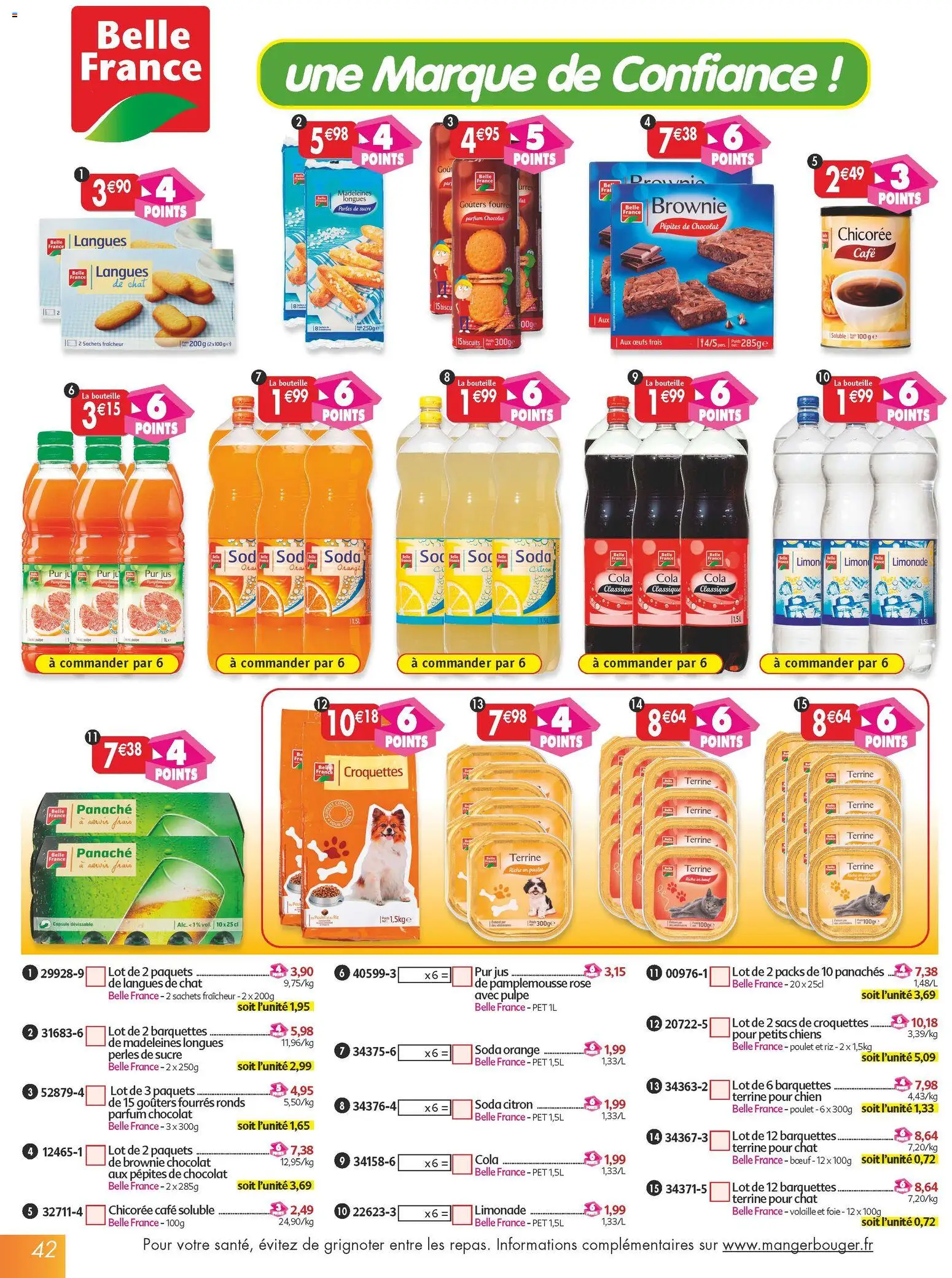 {H1} | Page: 42 | Produits: Sucre, Pamplemousse, Chocolat, Riz