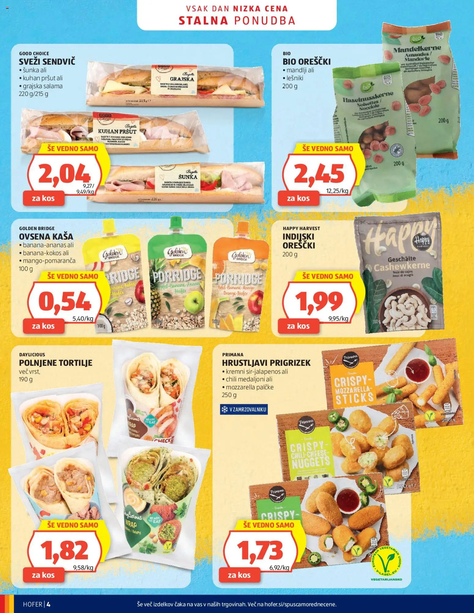 Novi Hofer katalog katalog ponudbe – veljaven od 19.03.2026 | Stran: 4 | Izdelki: Tijera de poda, Mandlji, Indijski oreščki, Sunka