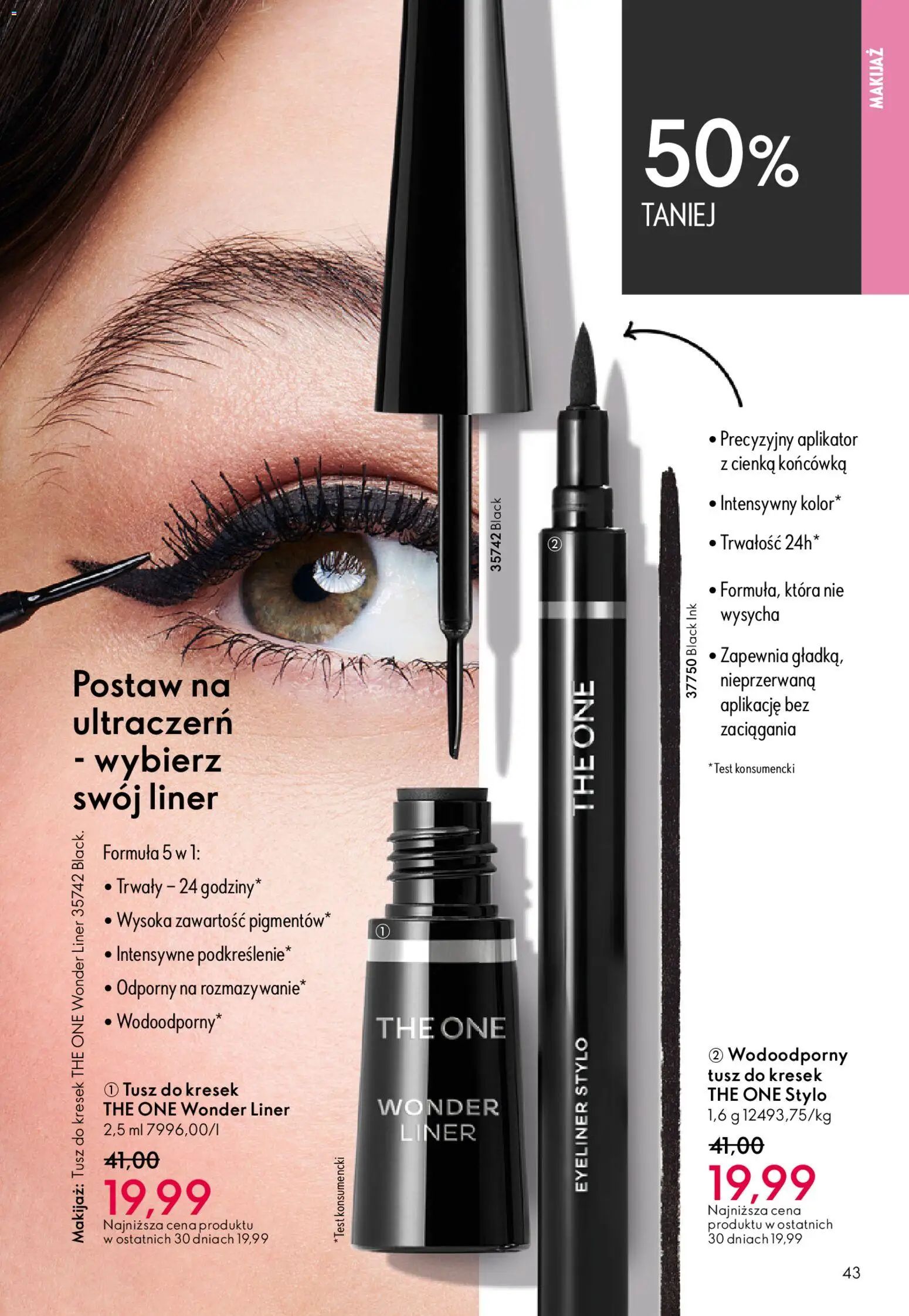 Oriflame Katalog 6 2026 od 15.04.2026 | Strona: 43 | Produkty: Makijaż, Eyeliner