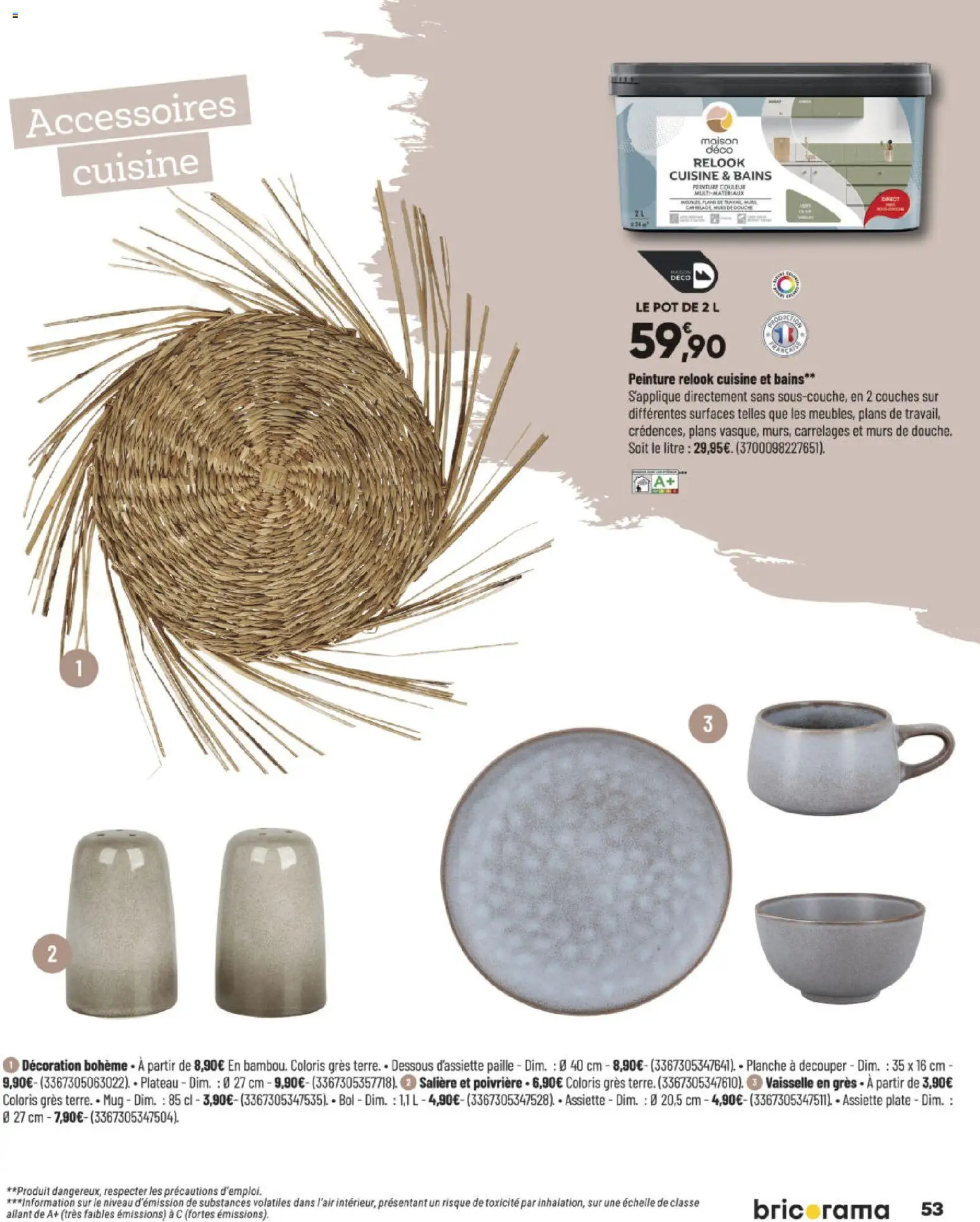 {H1} | Page: 53 | Produits: Plateau, Planche à découper, Bol, Douche