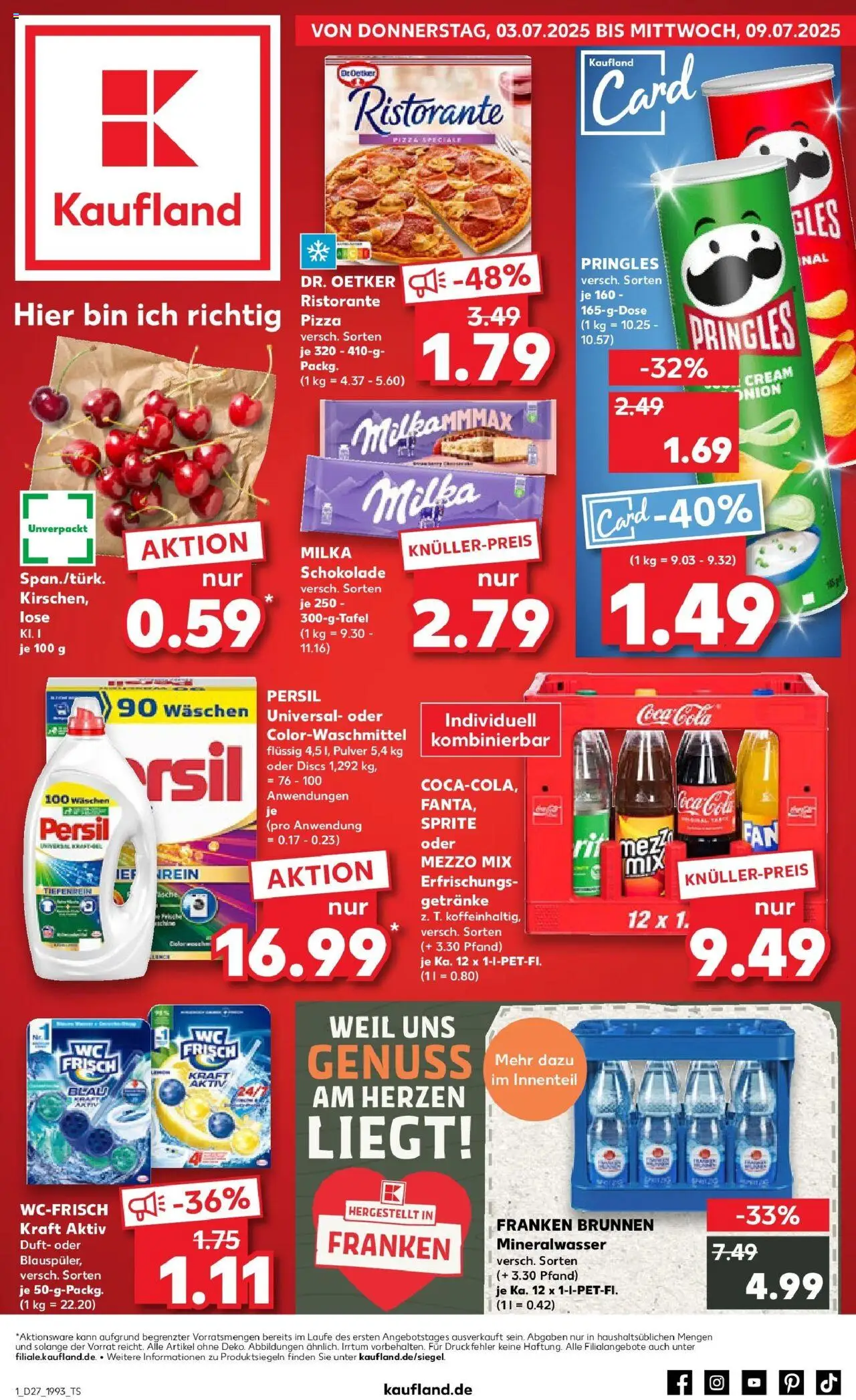 Kaufland prospekt Burgthann	 - gültig ab dem 03.07.2025 | Seite: 1 | Produkte: Coca cola, Sprite, Schokolade, Milka