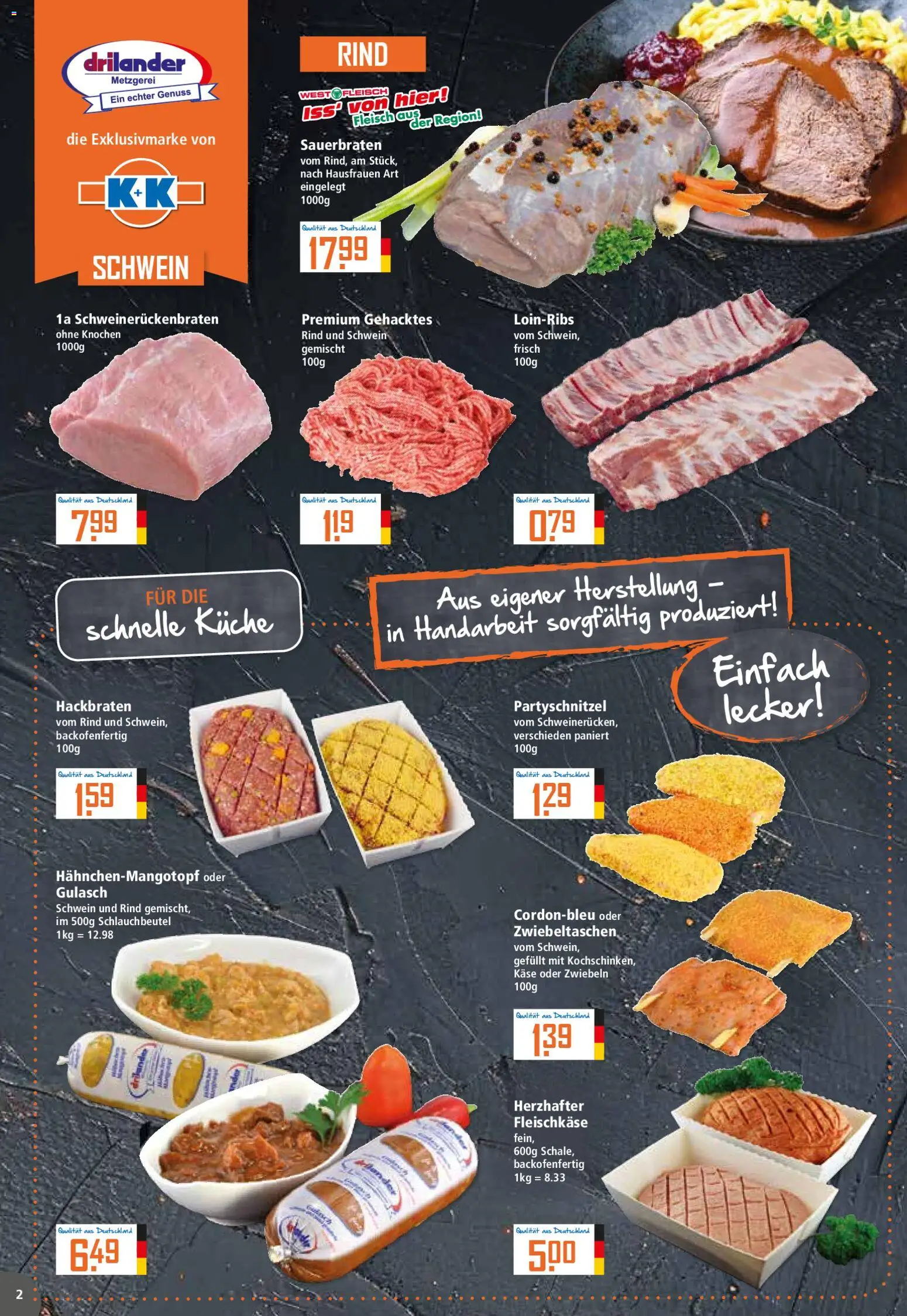 Klaas & Kock Prospekt 	 – gültig ab 23.02.2026 | Seite: 2 | Produkte: Käse, Küche, Gulasch, Fleisch