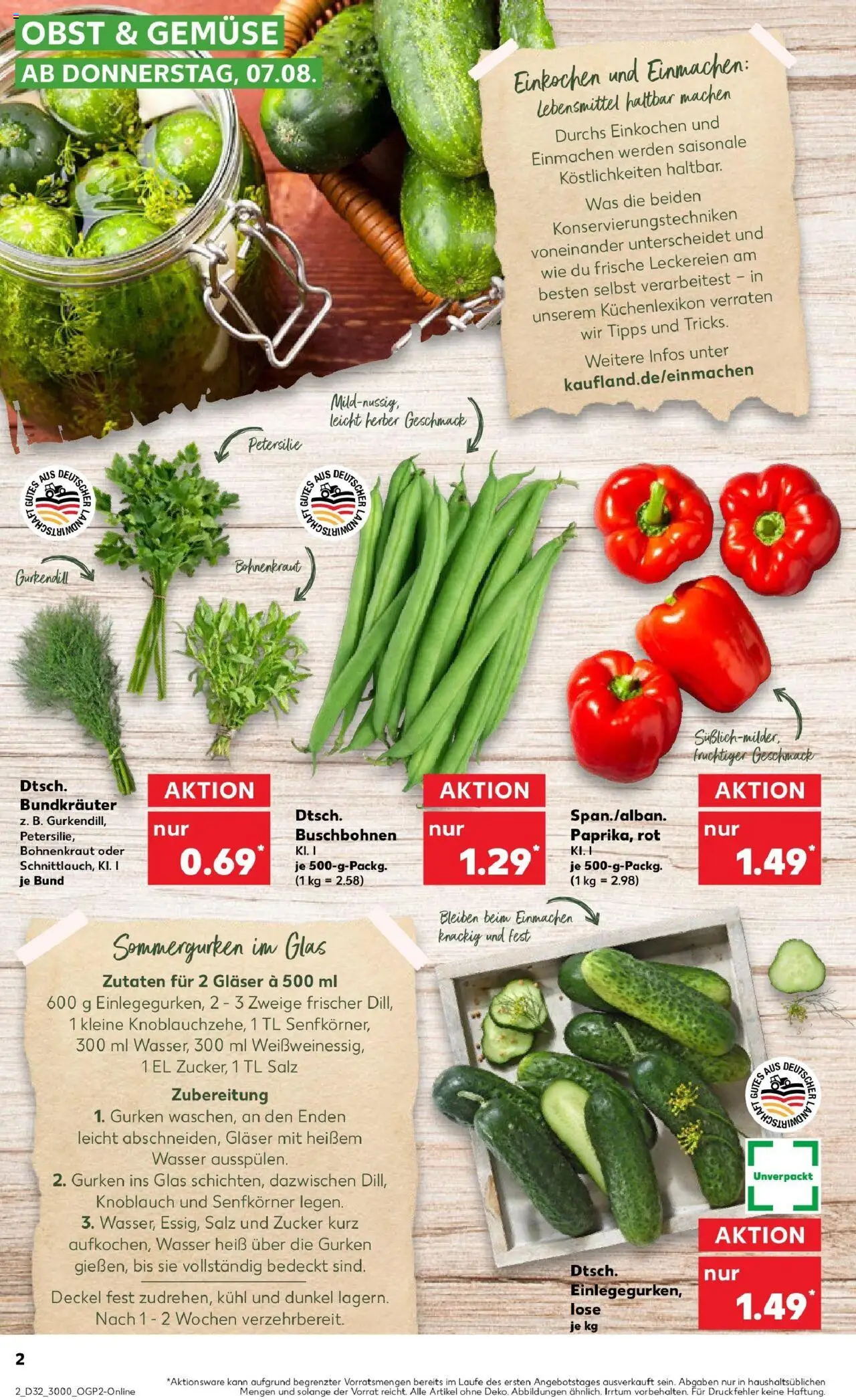 Kaufland prospekt Leonberg	 - gültig ab dem 10.08.2025 | Seite: 15 | Produkte: Wasser, Zucker, Petersilie, Gurken
