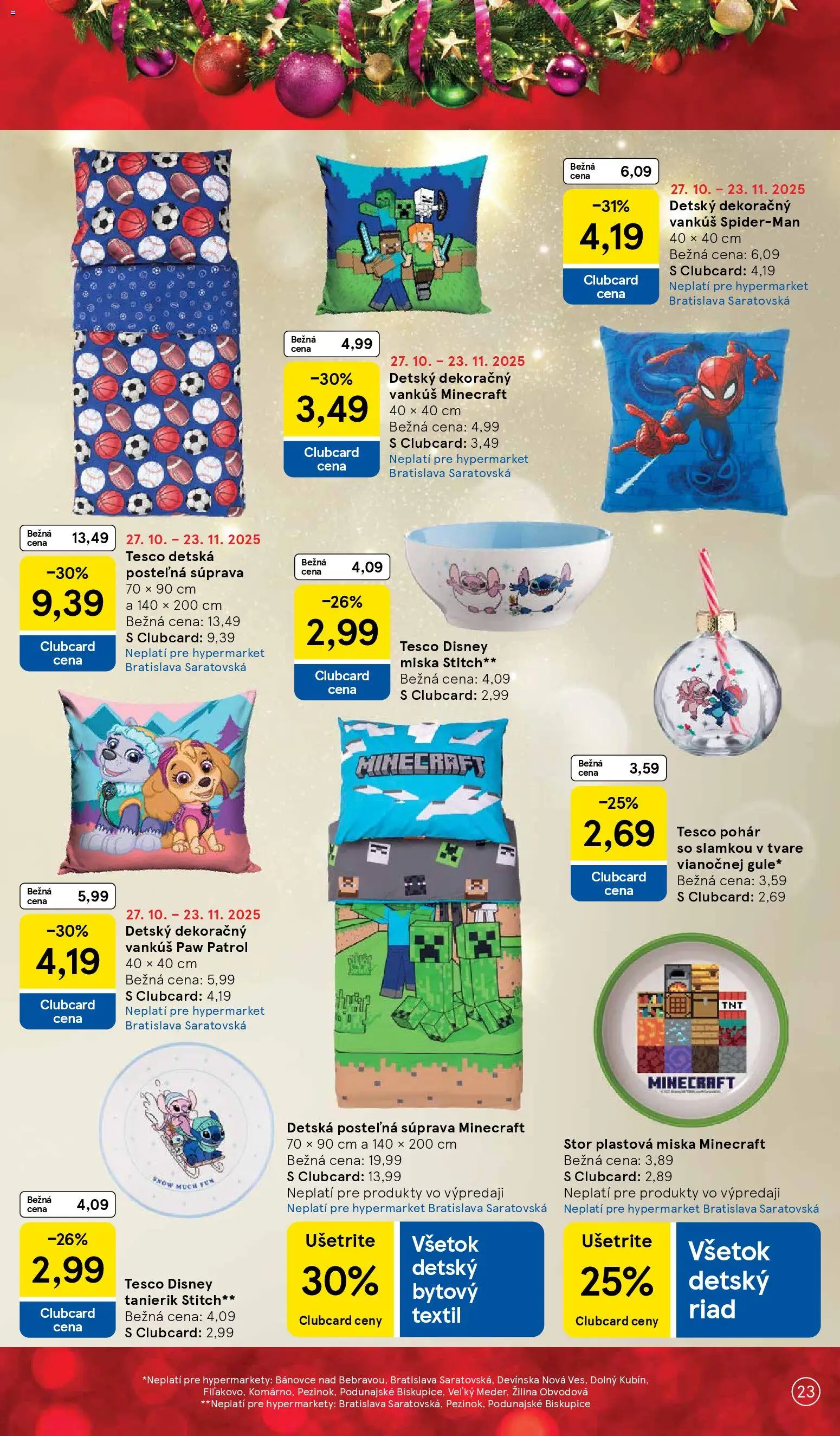 Nové Tesco akcie – leták je platný od 27.10.2025 | Strana: 23 | Produkty: Vankúš