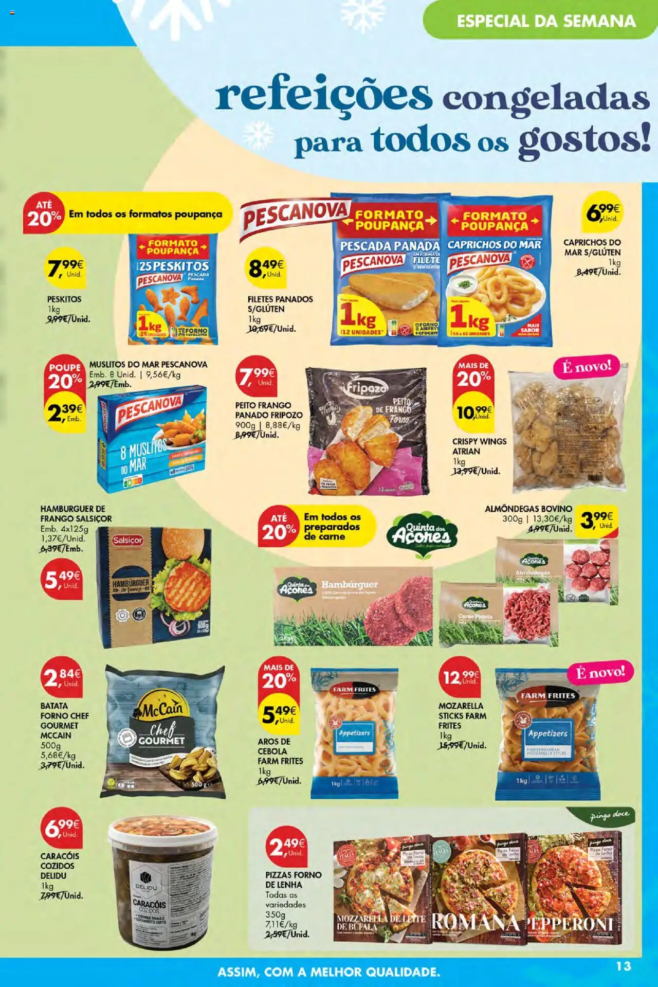 Pingo Doce Poupe Esta Semana Açores │ válido de 14.08.2025 | Página: 13 | Produtos: Forno, Frango, Cebola, Pizza