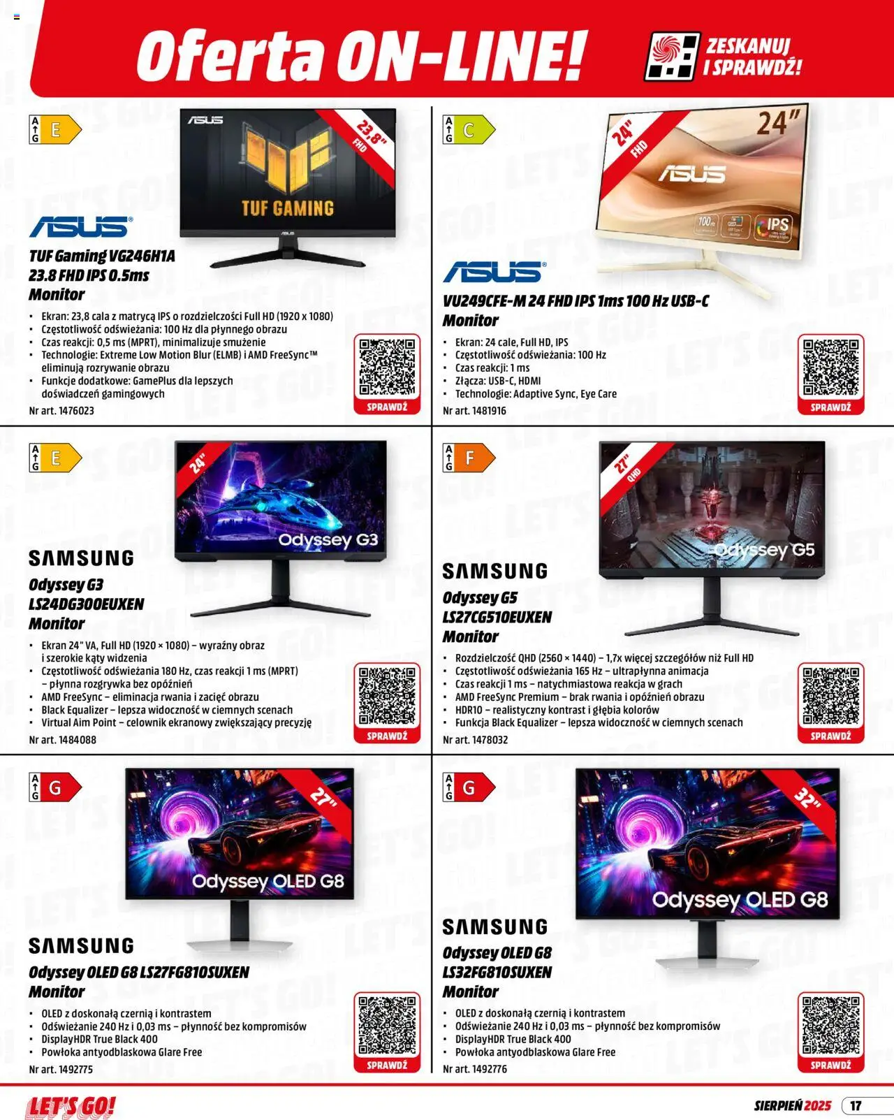 Media Markt promocje od 01.08.2025 | Strona: 17 | Produkty: Monitor