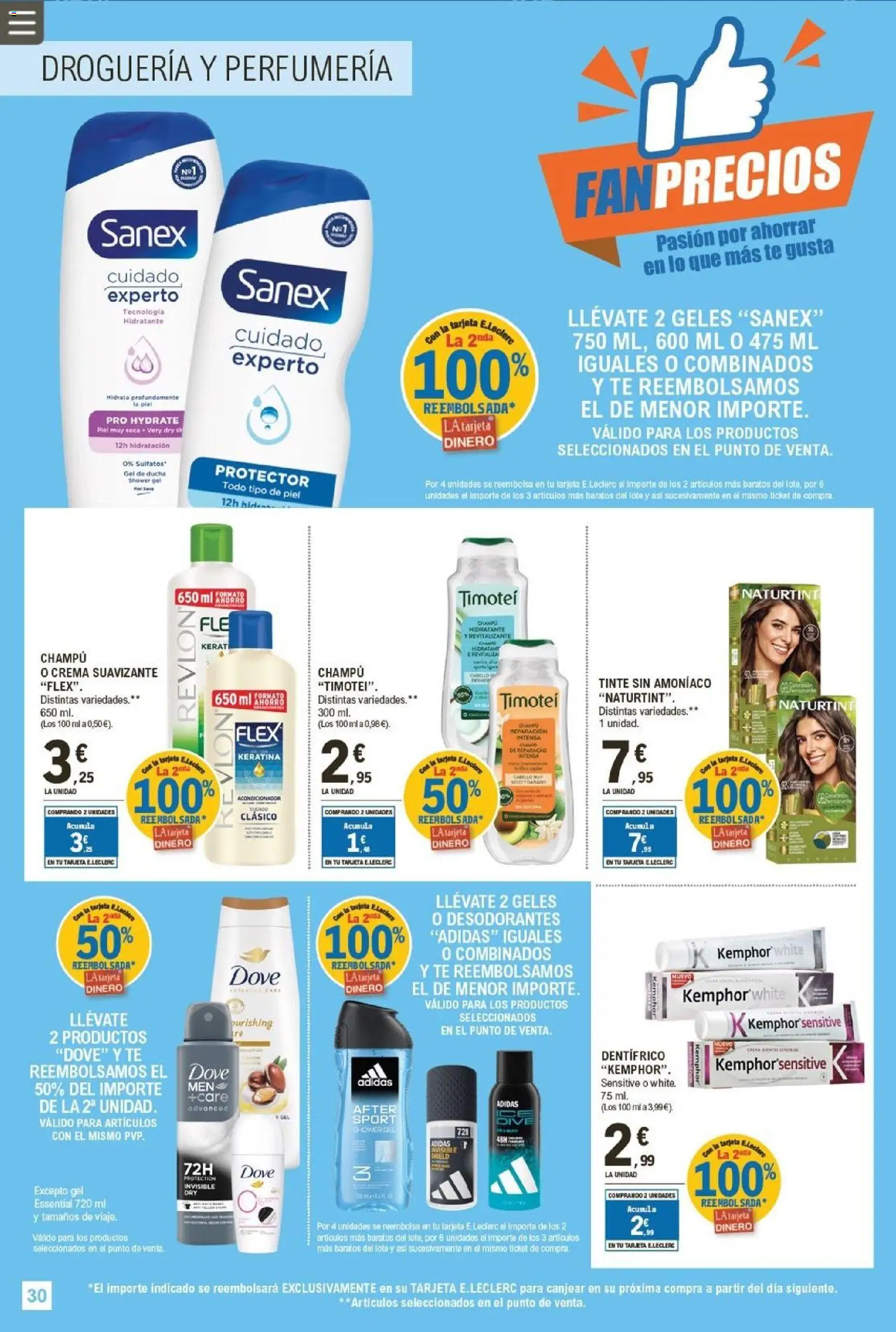 E.Leclerc - Fan precios │ válido desde el 11.02.2026 | Página: 30 | Productos: Crema, Té, Bolsa, Ducha