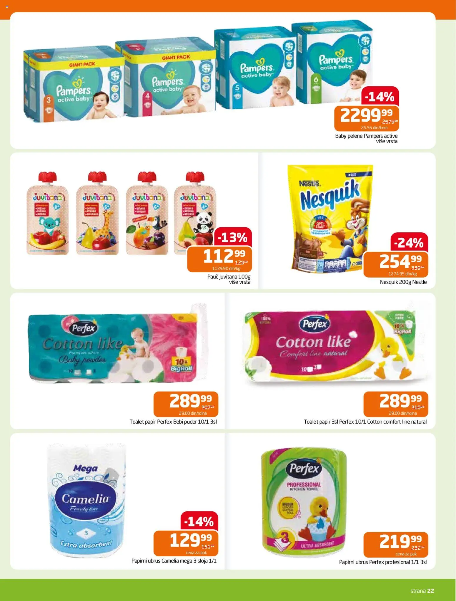 Gomex katalog - važi od 22.10.2025 | Strana: 22 | Proizvode: Toalet papir, Ubrus, Puder, Pelene